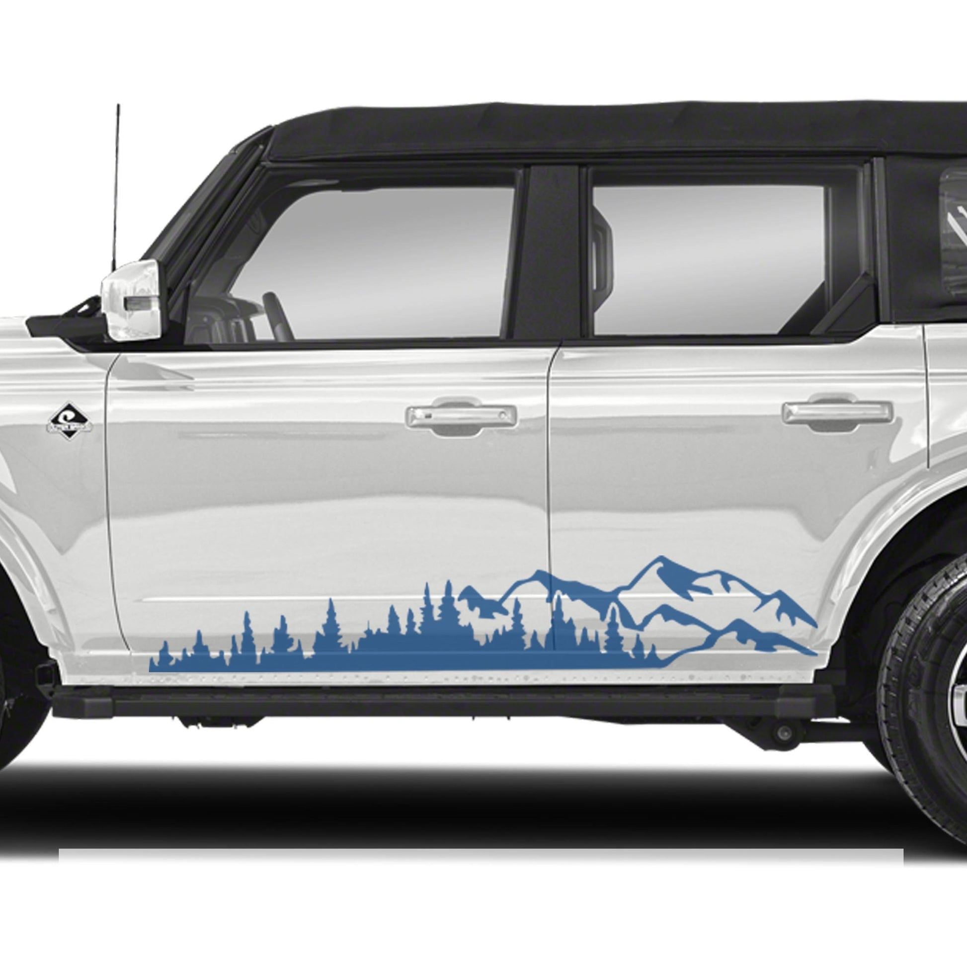 Mountain Forest 2Pcs Side Panel Vinyl Decal Fits Ford Bronco (4 Door) 2020 - Current