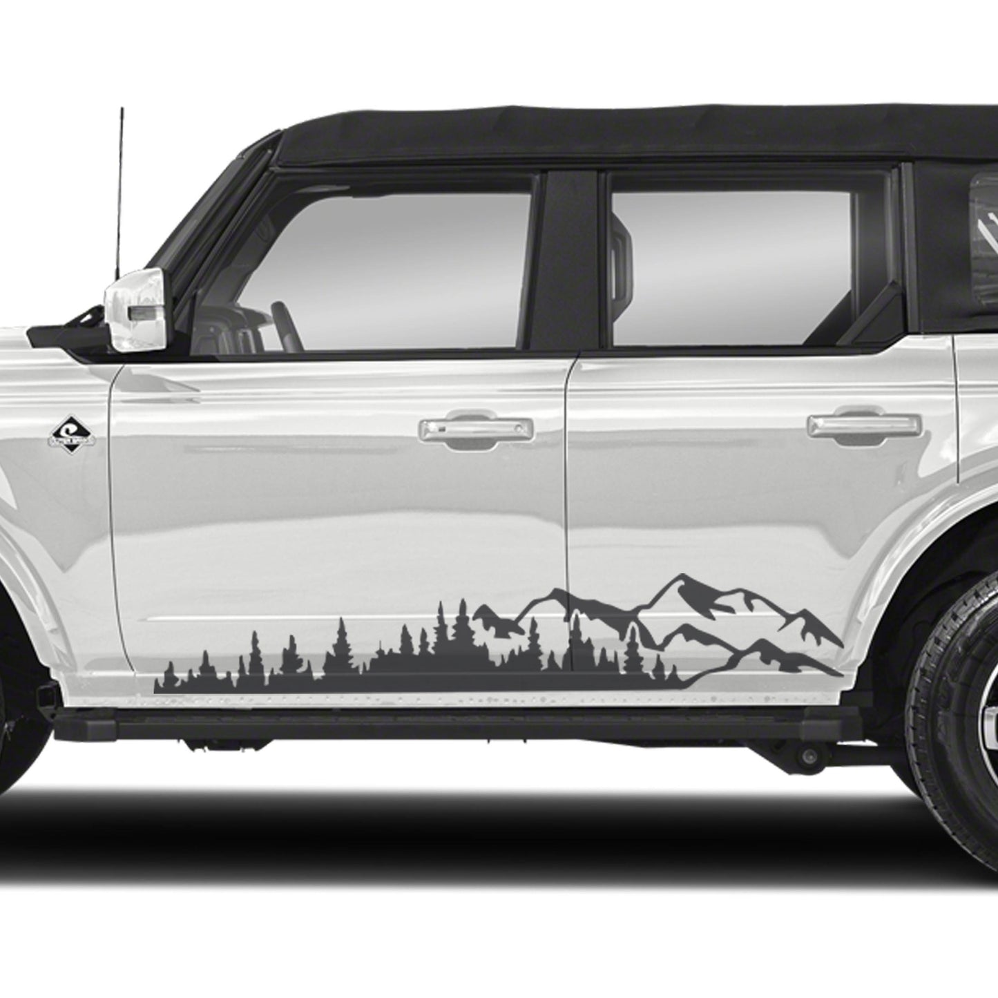 Mountain Forest 2Pcs Side Panel Vinyl Decal Fits Ford Bronco (4 Door) 2020 - Current
