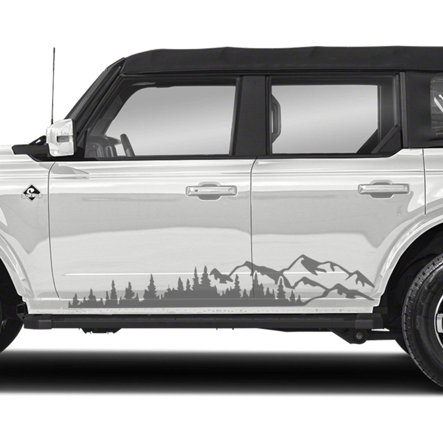 Mountain Forest 2Pcs Side Panel Vinyl Decal Fits Ford Bronco (4 Door) 2020 - Current