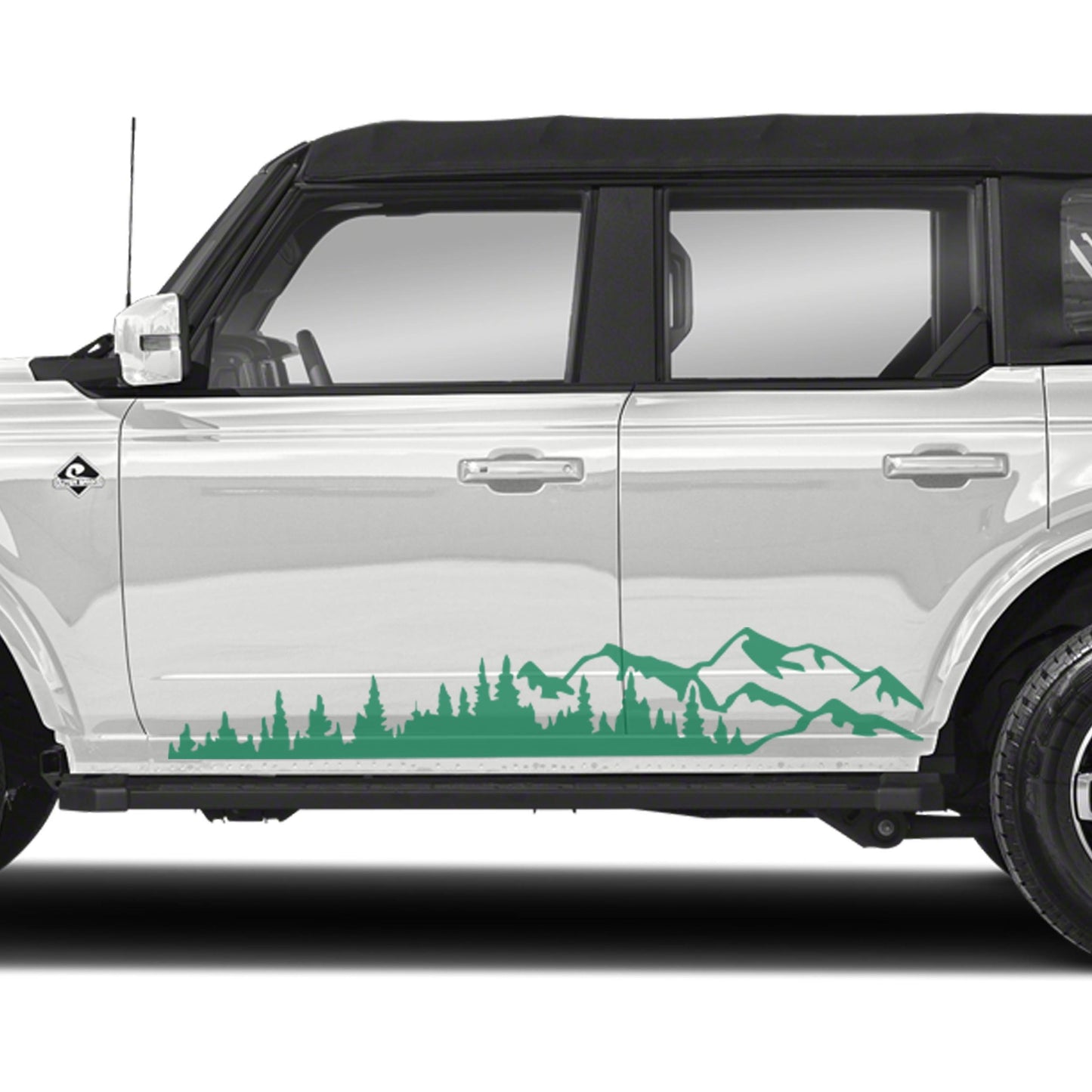 Mountain Forest 2Pcs Side Panel Vinyl Decal Fits Ford Bronco (4 Door) 2020 - Current