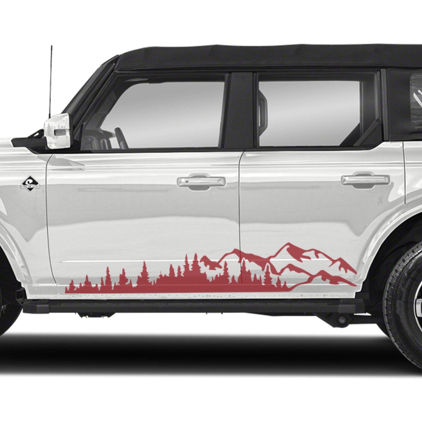Mountain Forest 2Pcs Side Panel Vinyl Decal Fits Ford Bronco (4 Door) 2020 - Current