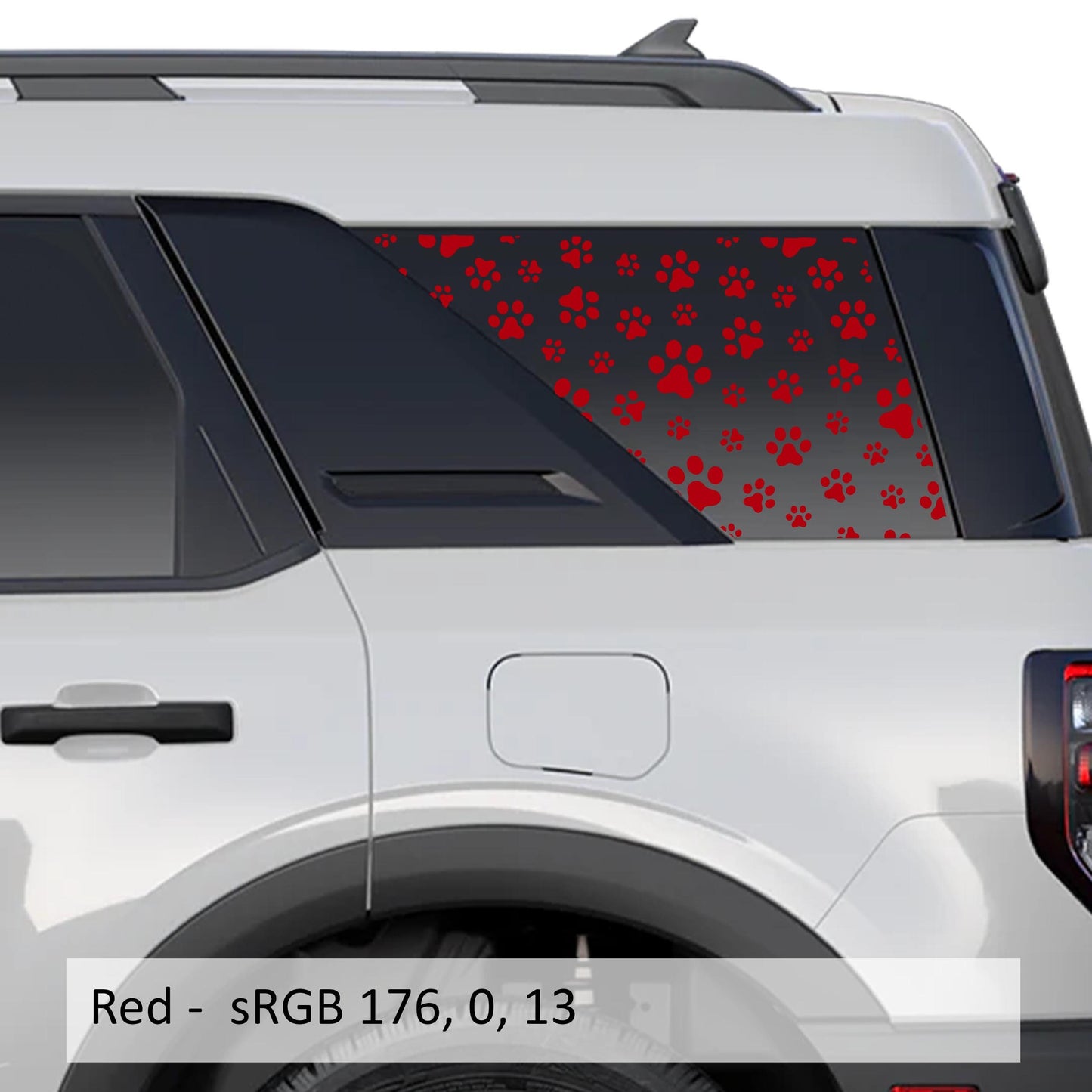 Puppy Paw Print Rear Quarter Window Decals Fits 2021+ Bronco Sport