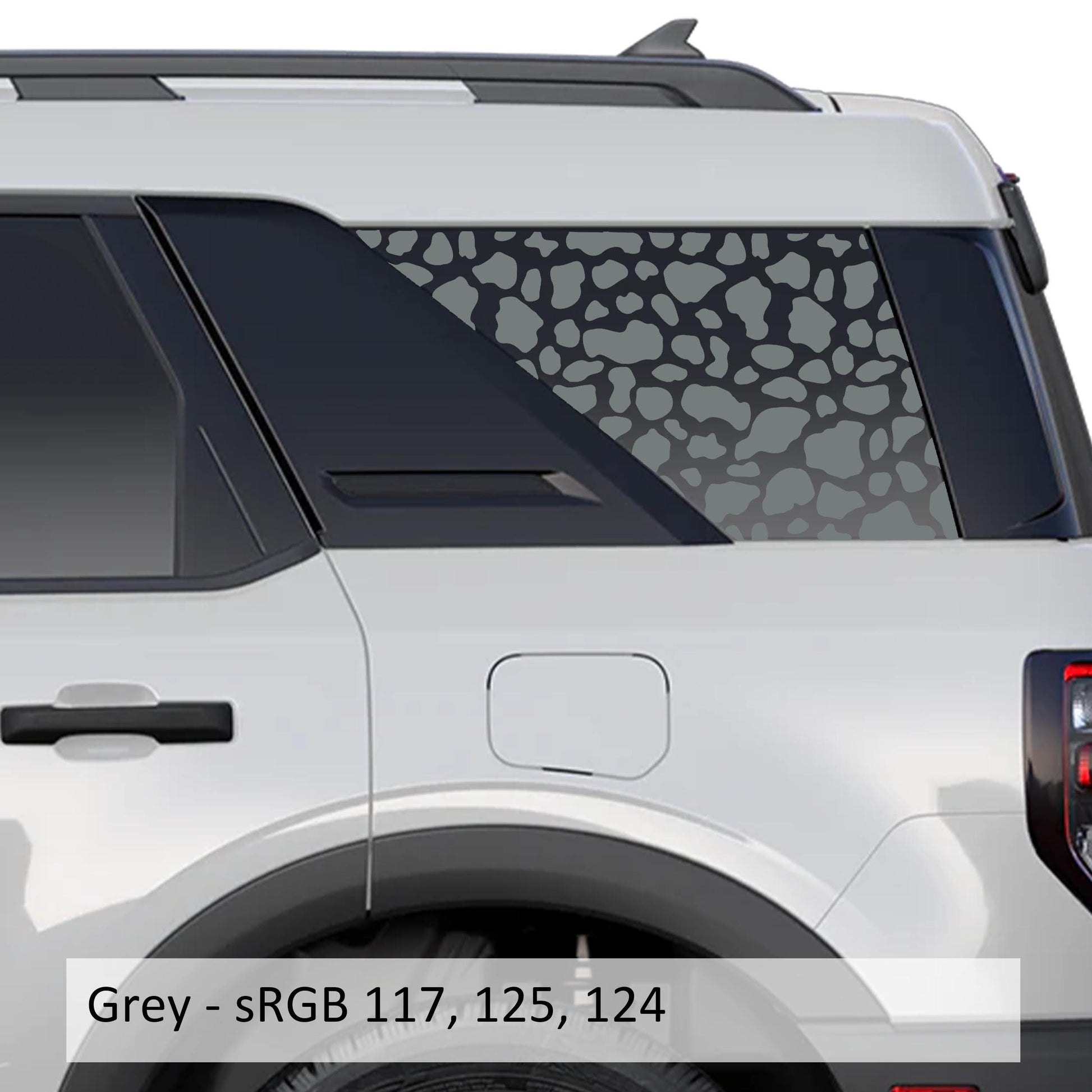 Cow Print Rear Quarter Window Decals Fits 2021+ Bronco Sport