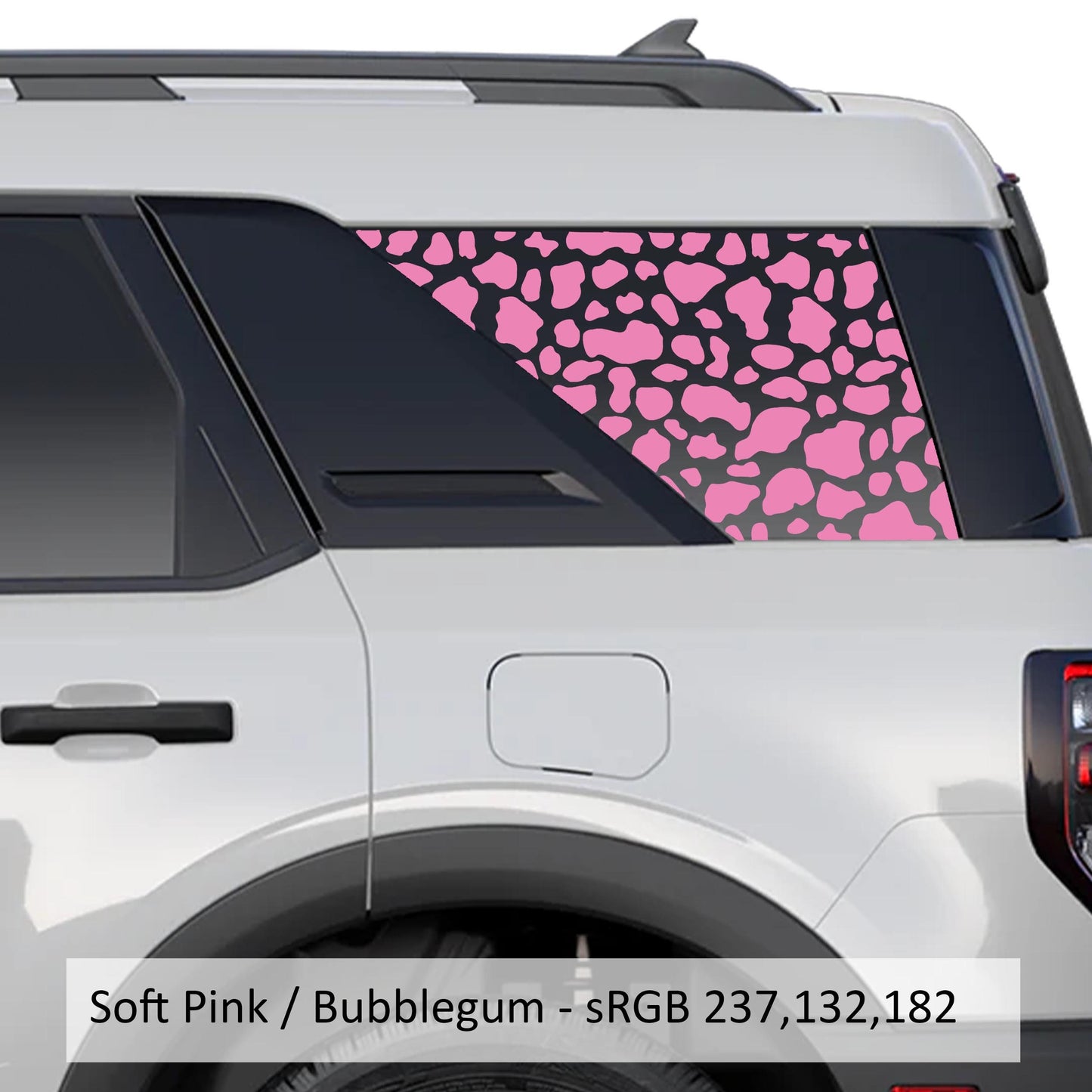 Cow Print Rear Quarter Window Decals Fits 2021+ Bronco Sport