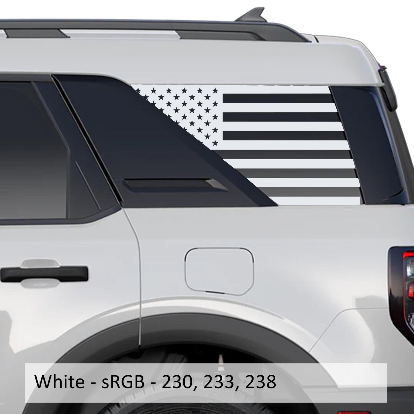 American Flag Rear Quarter Window Decals Fits 2021+ Bronco Sport