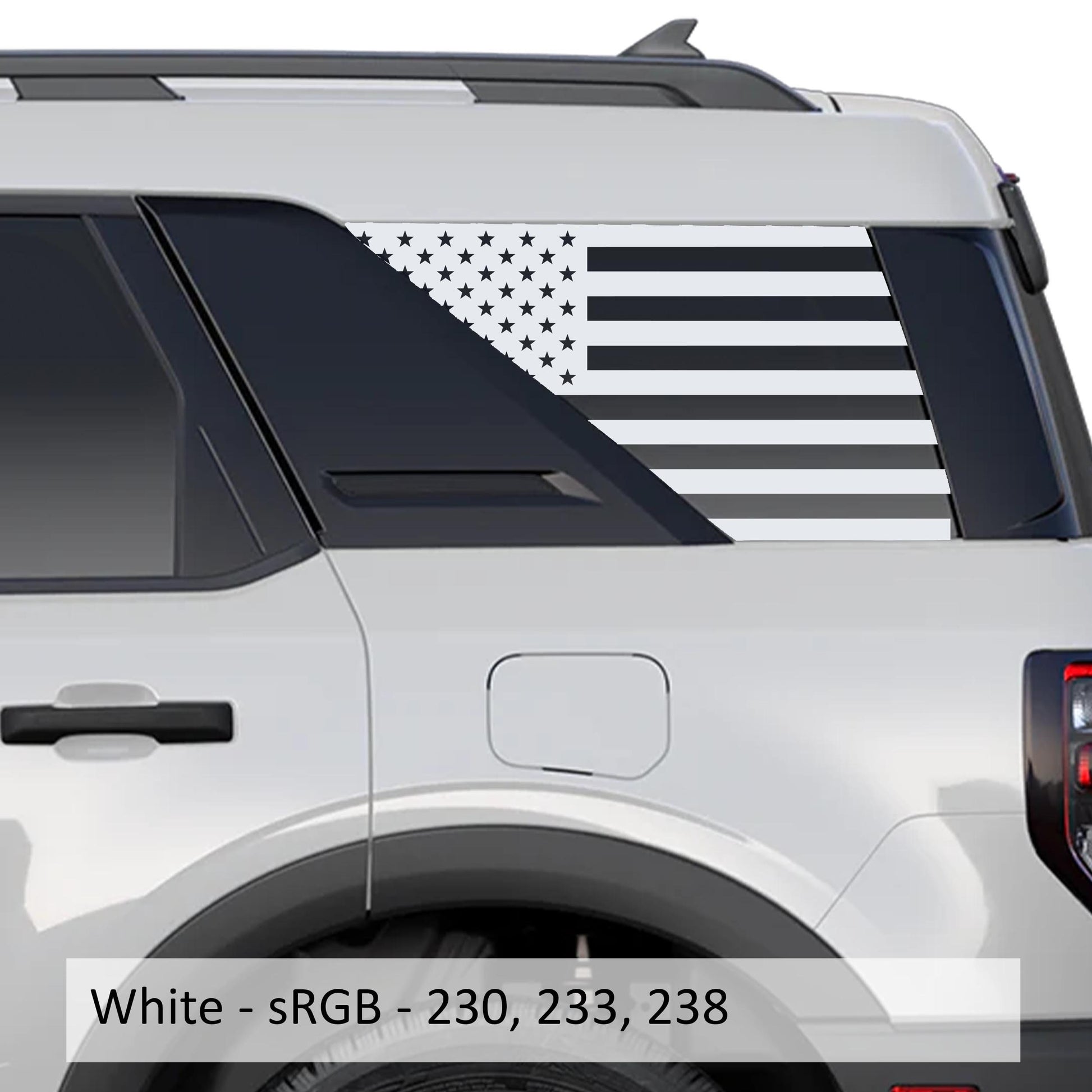 American Flag Rear Quarter Window Decals Fits 2021+ Bronco Sport