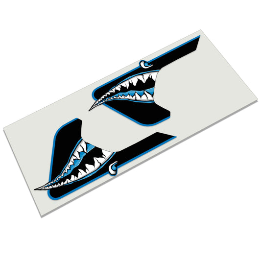 Blue Bordered P-51 Mustang Fender Vent Graphic Decal Set - Fits Jeep Wrangler JL/Jeep Gladiator JT 2018+