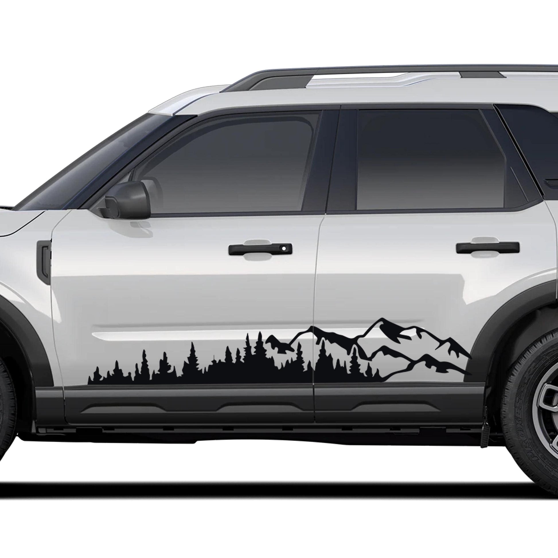 Mountain Forest 2Pcs Side Panel Vinyl Decal Fits Ford Bronco Sport (4 Door) 2020 - Current