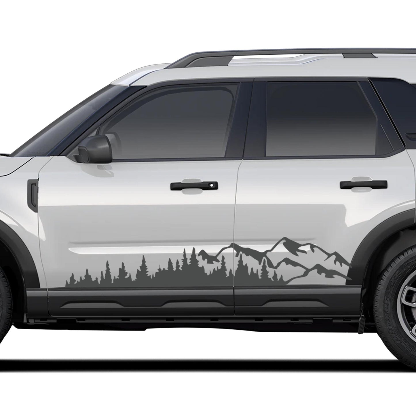 Mountain Forest 2Pcs Side Panel Vinyl Decal Fits Ford Bronco Sport (4 Door) 2020 - Current