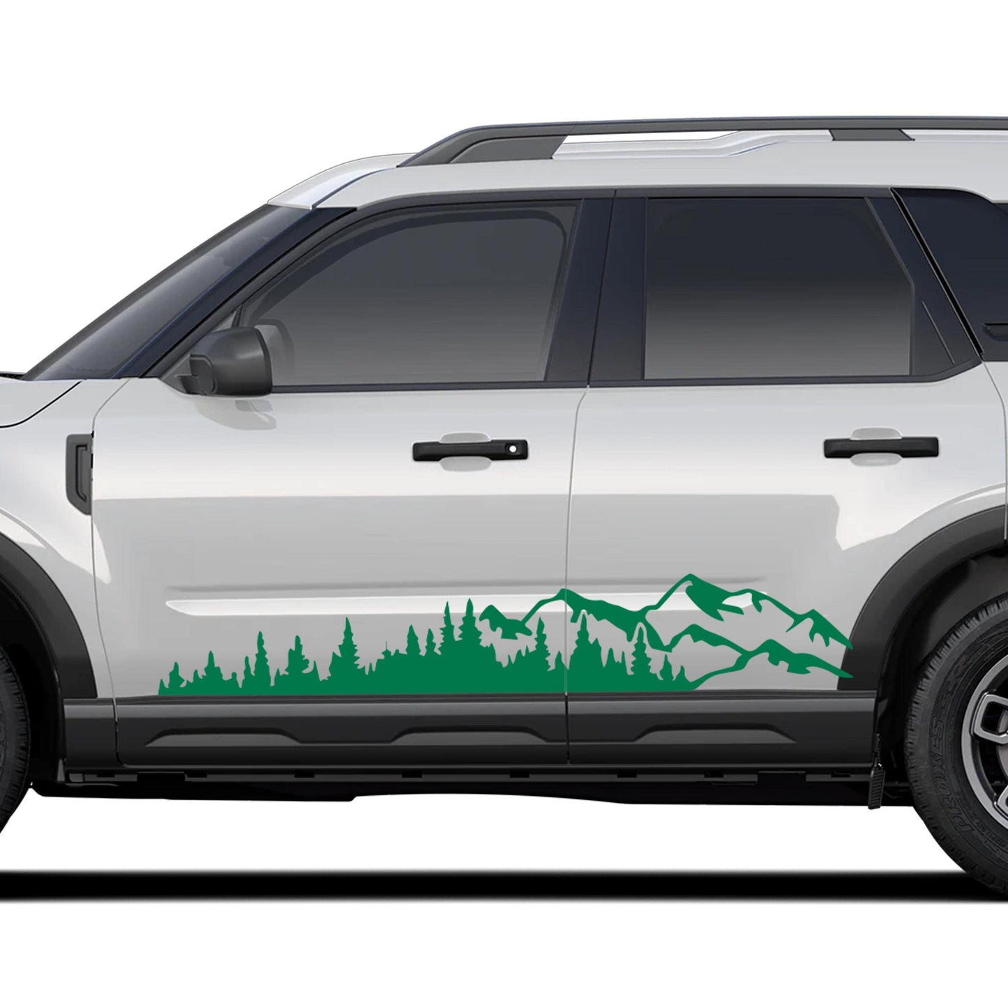Mountain Forest 2Pcs Side Panel Vinyl Decal Fits Ford Bronco Sport (4 Door) 2020 - Current
