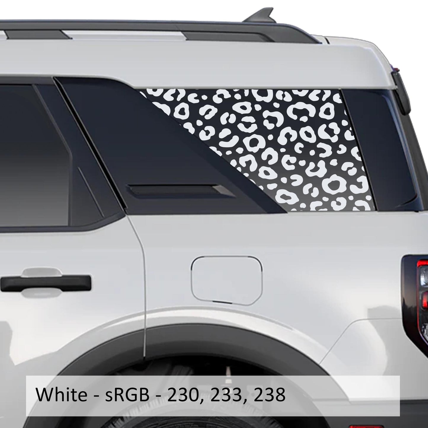 Leopard Print Rear Quarter Window Decals Fits 2021+ Bronco Sport
