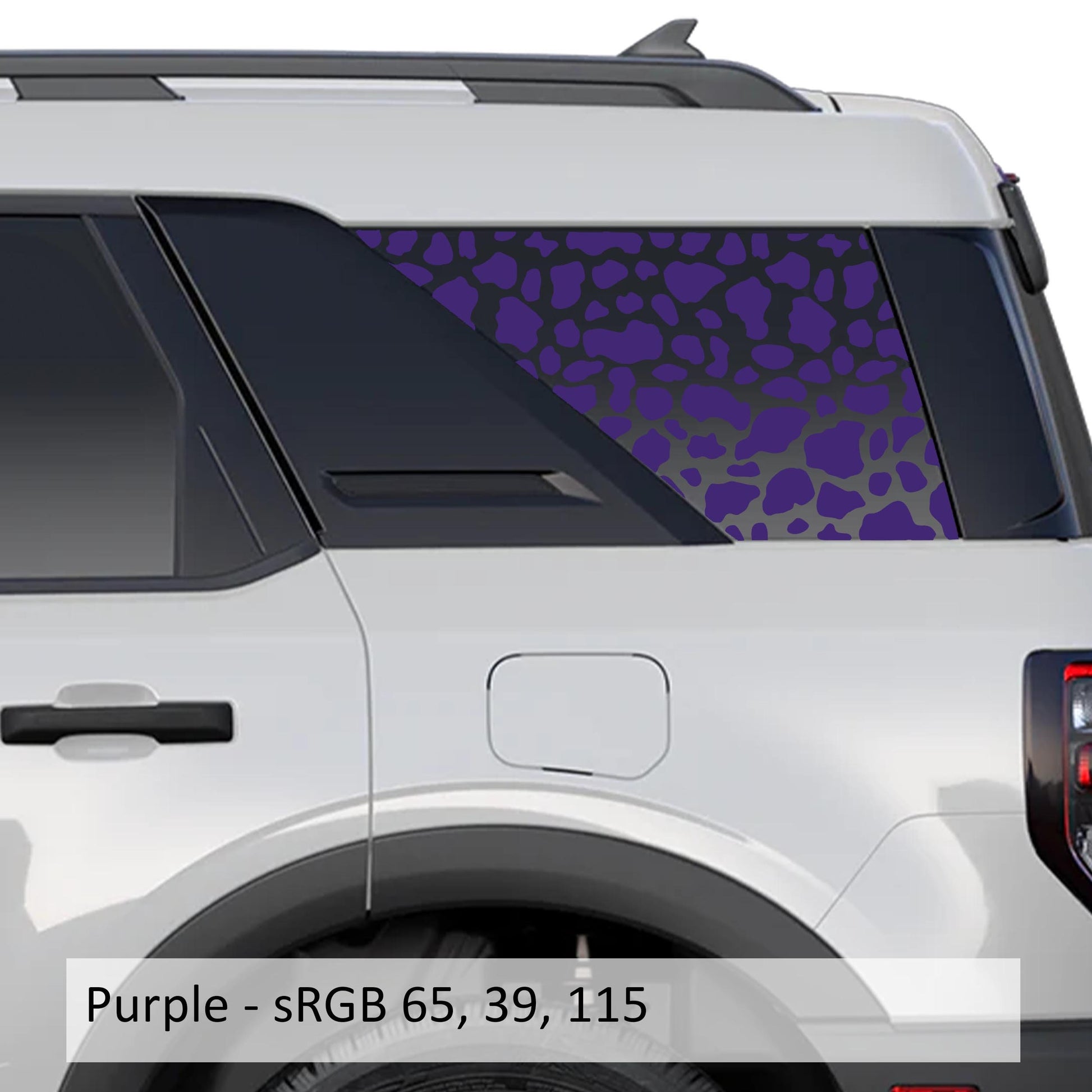Cow Print Rear Quarter Window Decals Fits 2021+ Bronco Sport