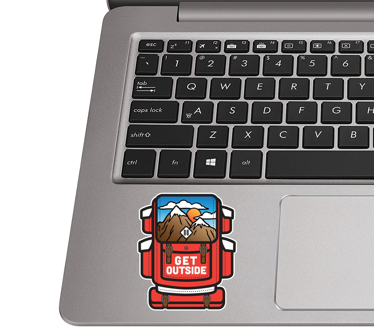 Get Outside Backpack Vinyl Decal Sticker Travel Backpacking Nature Decal Colorful Car Laptop Water Bottle Tumbler Mountains Explorer