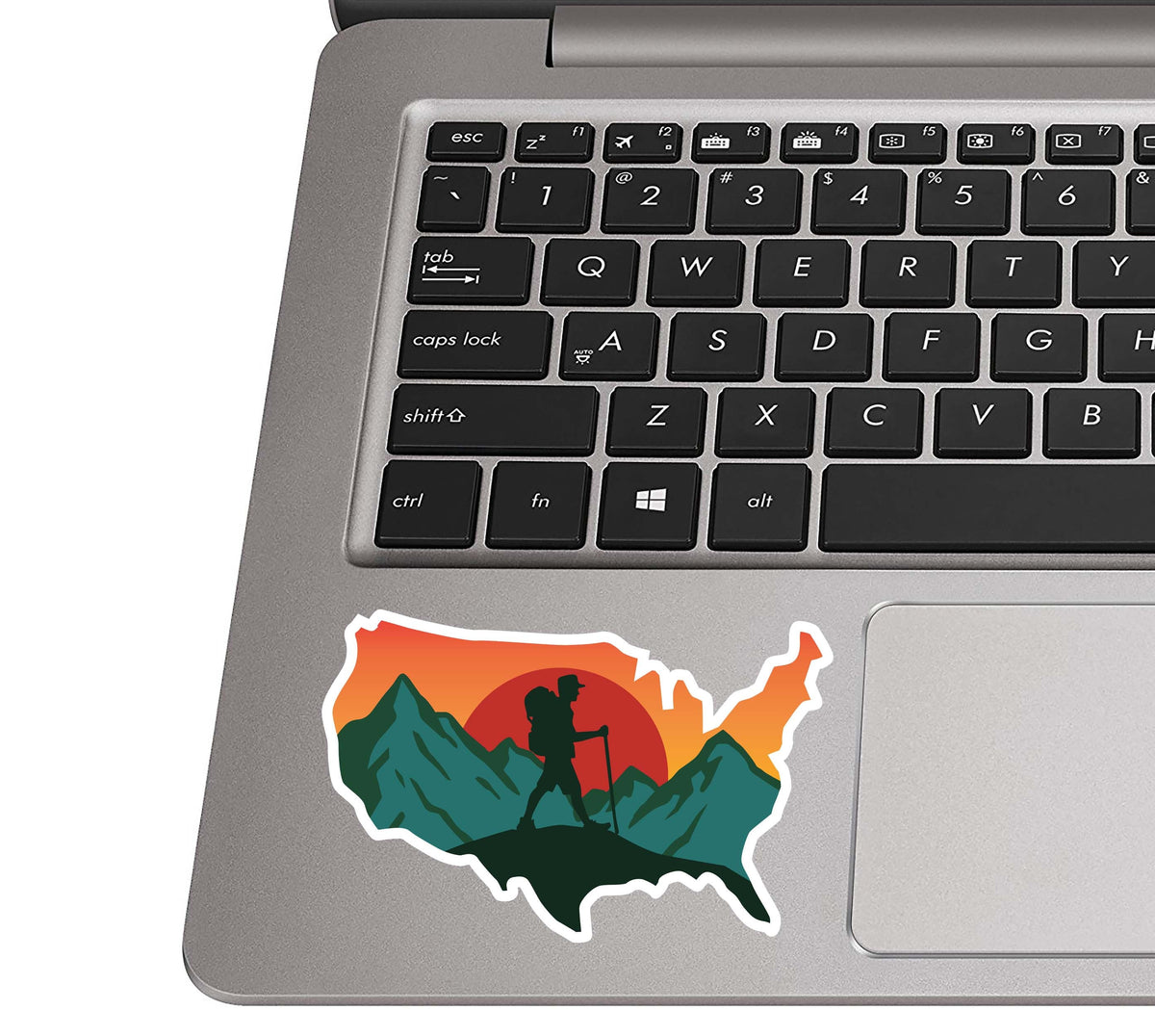 Hiking USA Vinyl Decal Sticker Travel Backpacking Nature Decal Colorful Car Laptop Water Bottle Tumbler Mountain Explorer Camp Climb Outdoor