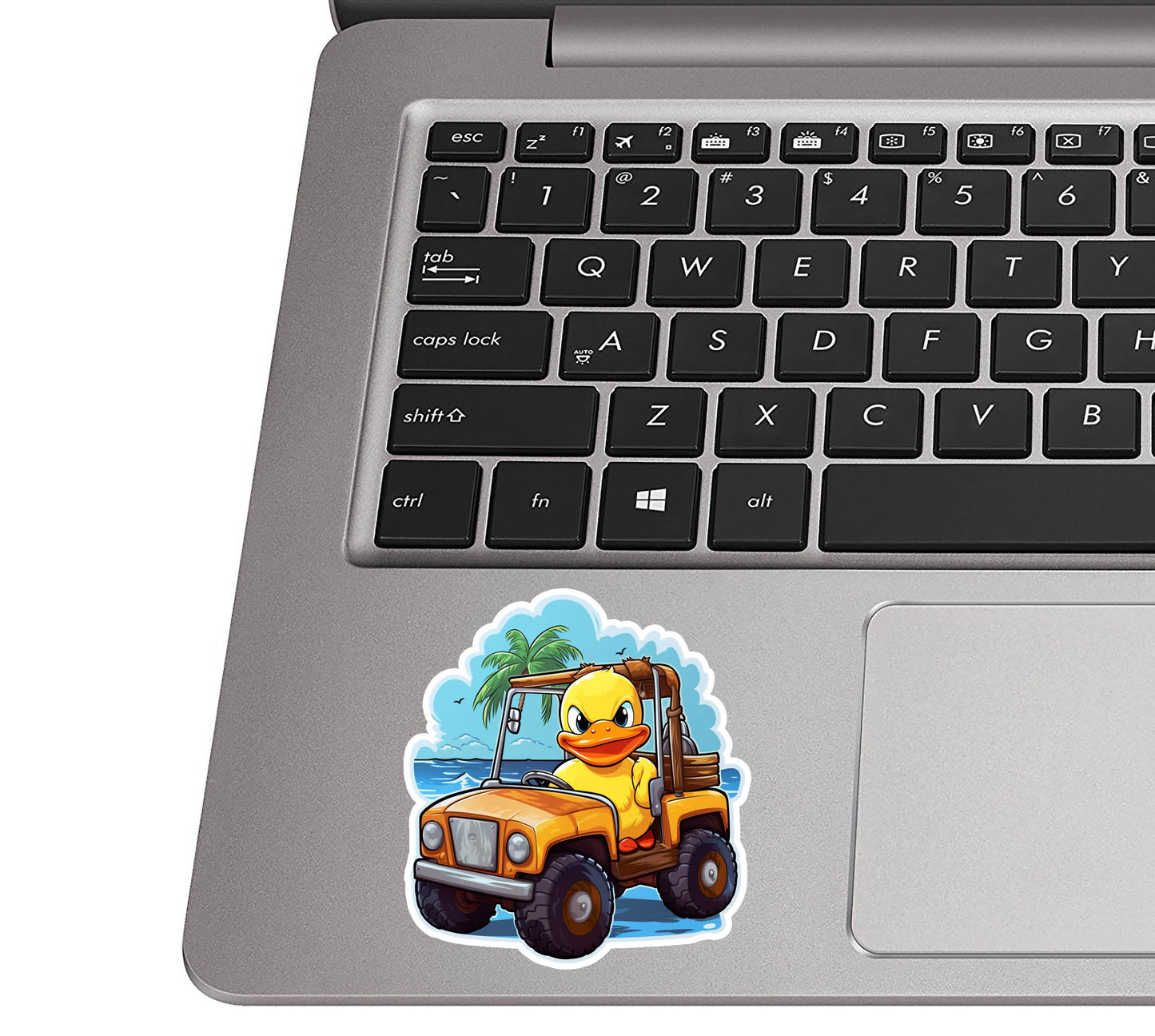 Angry Beach Bum Rubber Duck Vinyl Sticker | Funny Travel Decal for Laptop, Suitcase, Water Bottle, Car, Luggage Tag | Beach Gift Idea