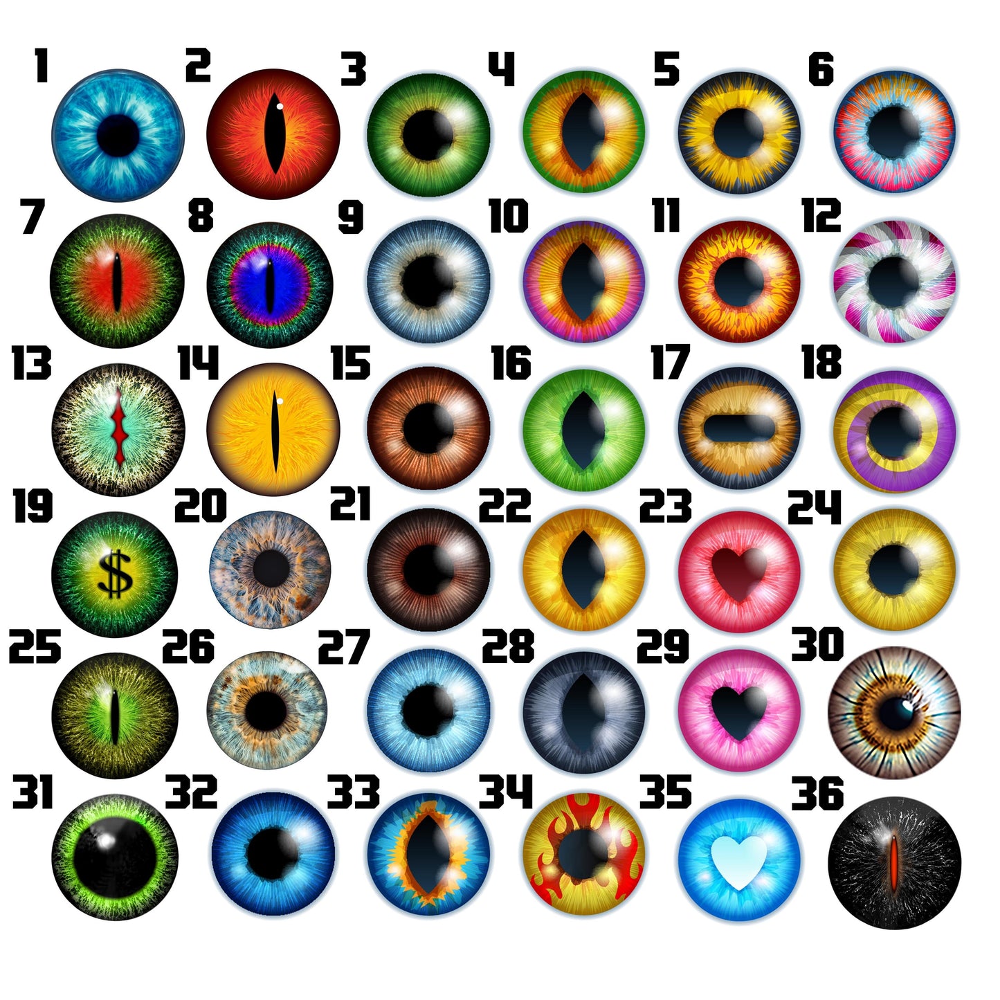 Eyeball Round Headlight Overlay Graphics Kit Vinyl Decal Cover 2 Piece Set