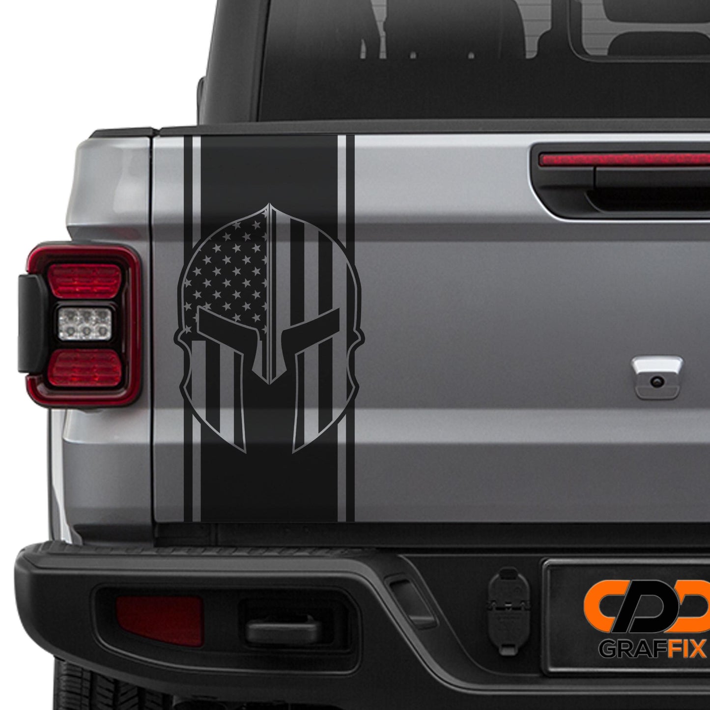 Spartan American Flag Helmet Tailgate Pendant Vinyl Decal