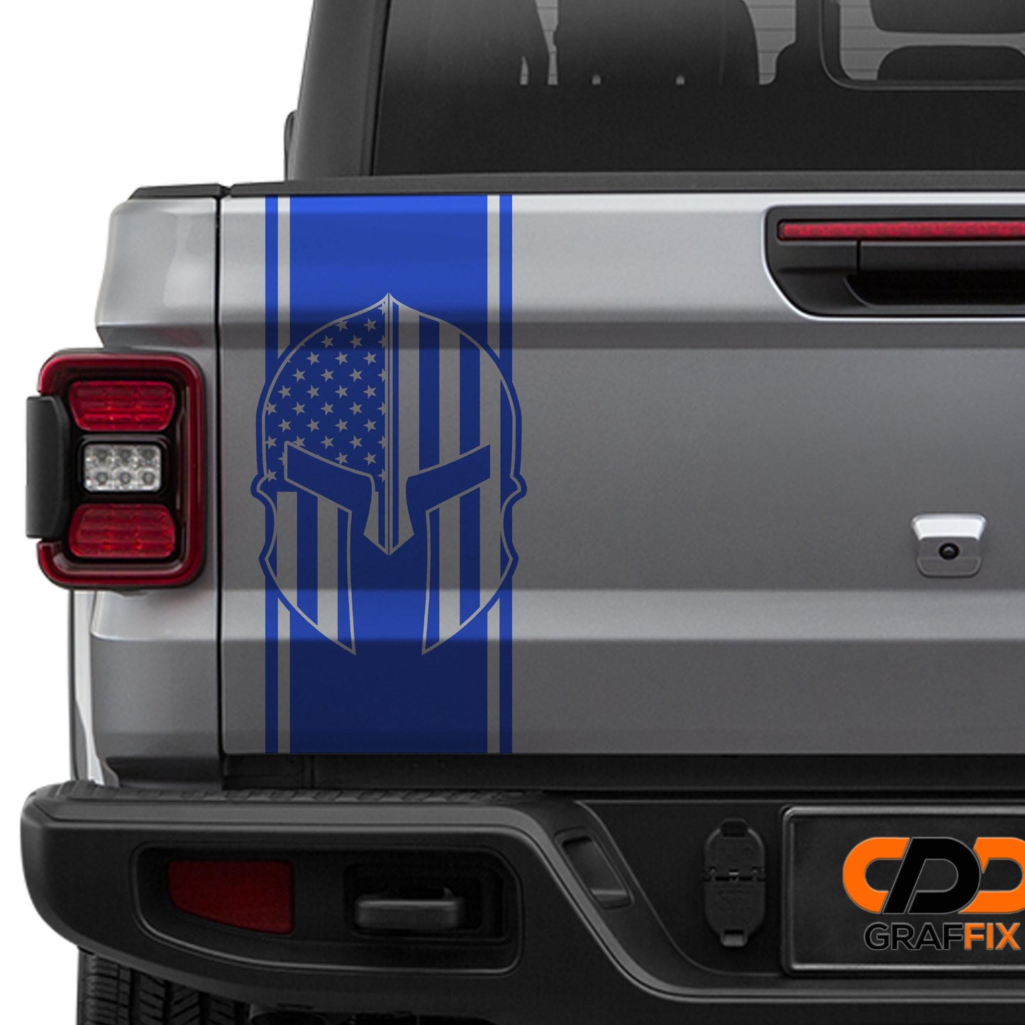 Spartan American Flag Helmet Tailgate Pendant Vinyl Decal