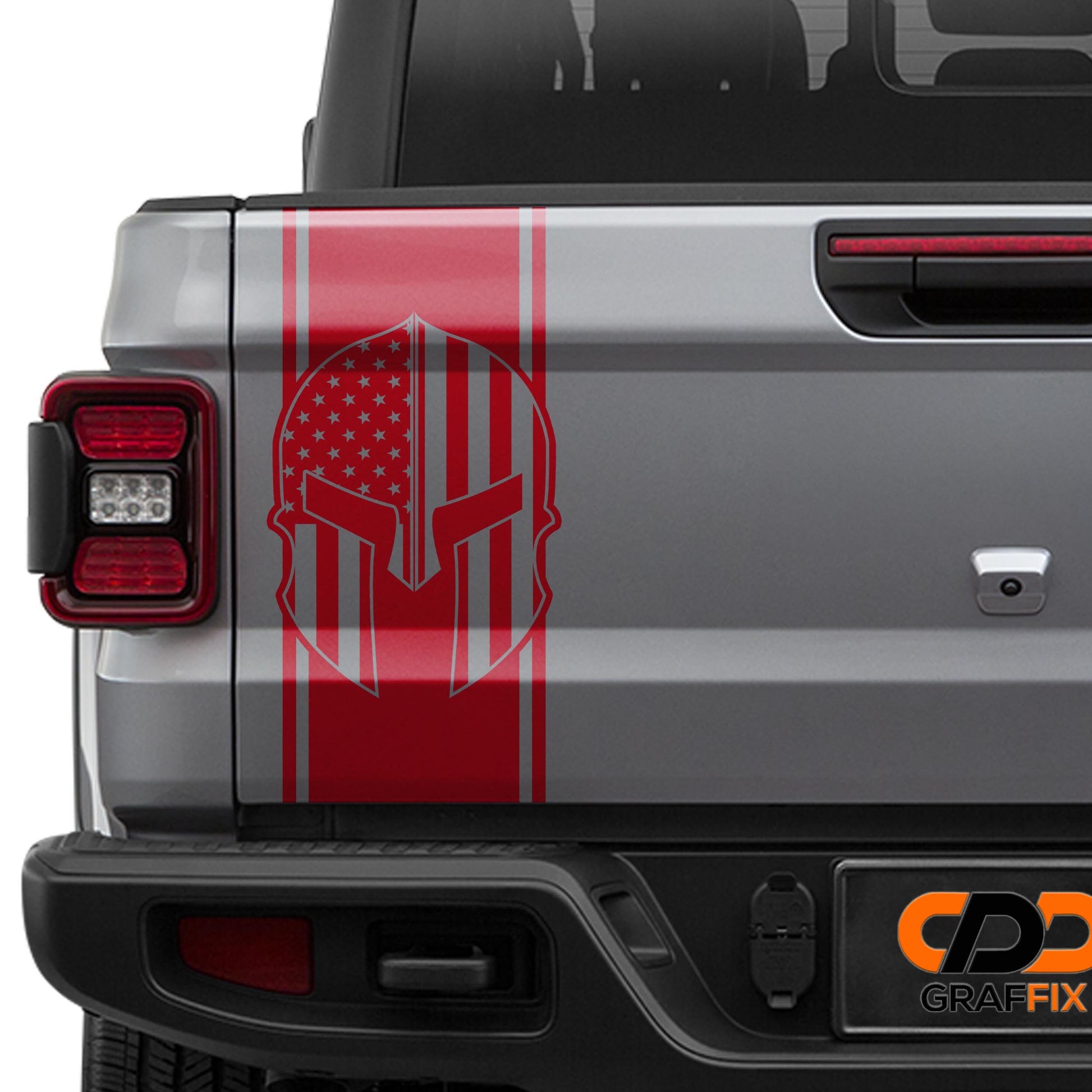 Spartan American Flag Helmet Tailgate Pendant Vinyl Decal