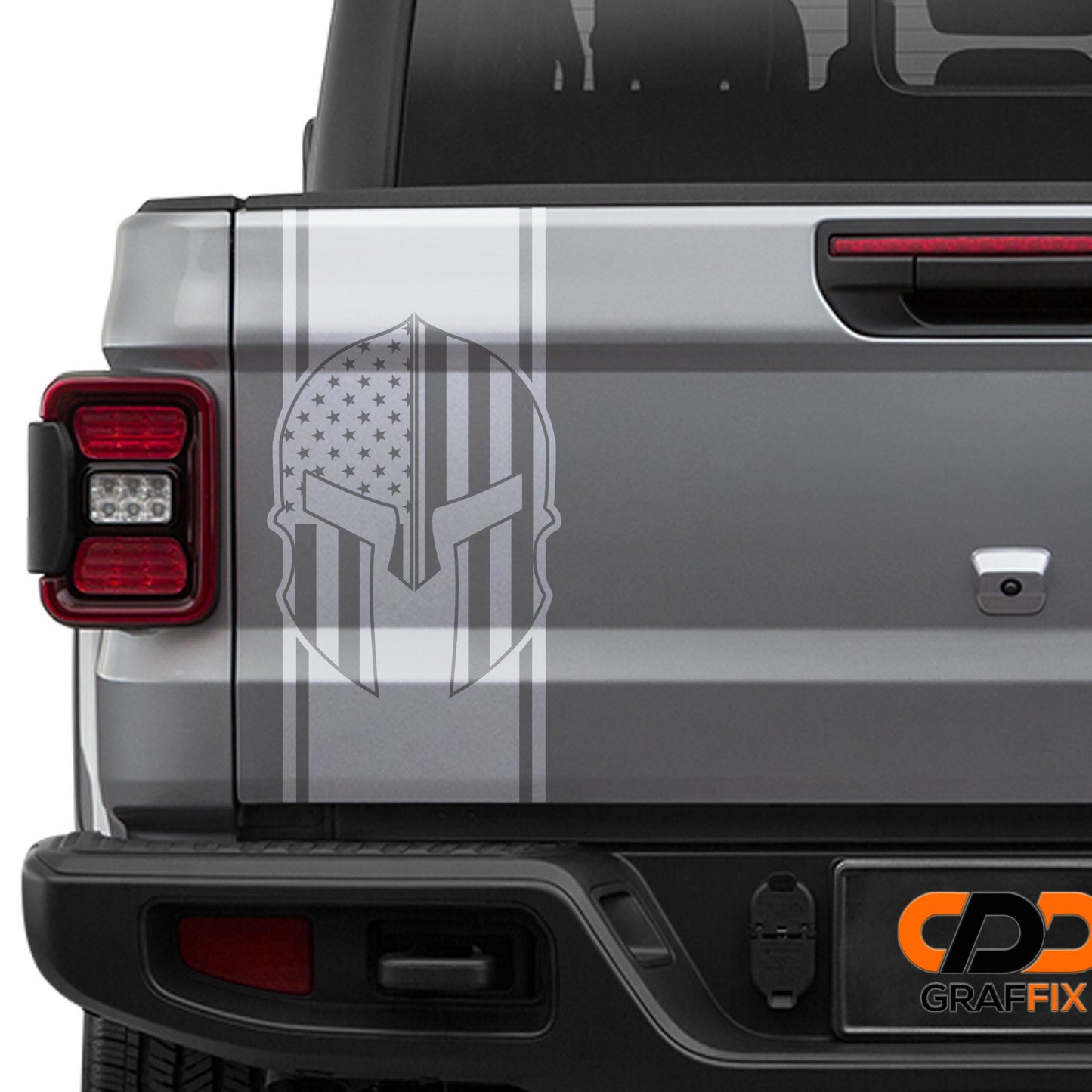 Spartan American Flag Helmet Tailgate Pendant Vinyl Decal