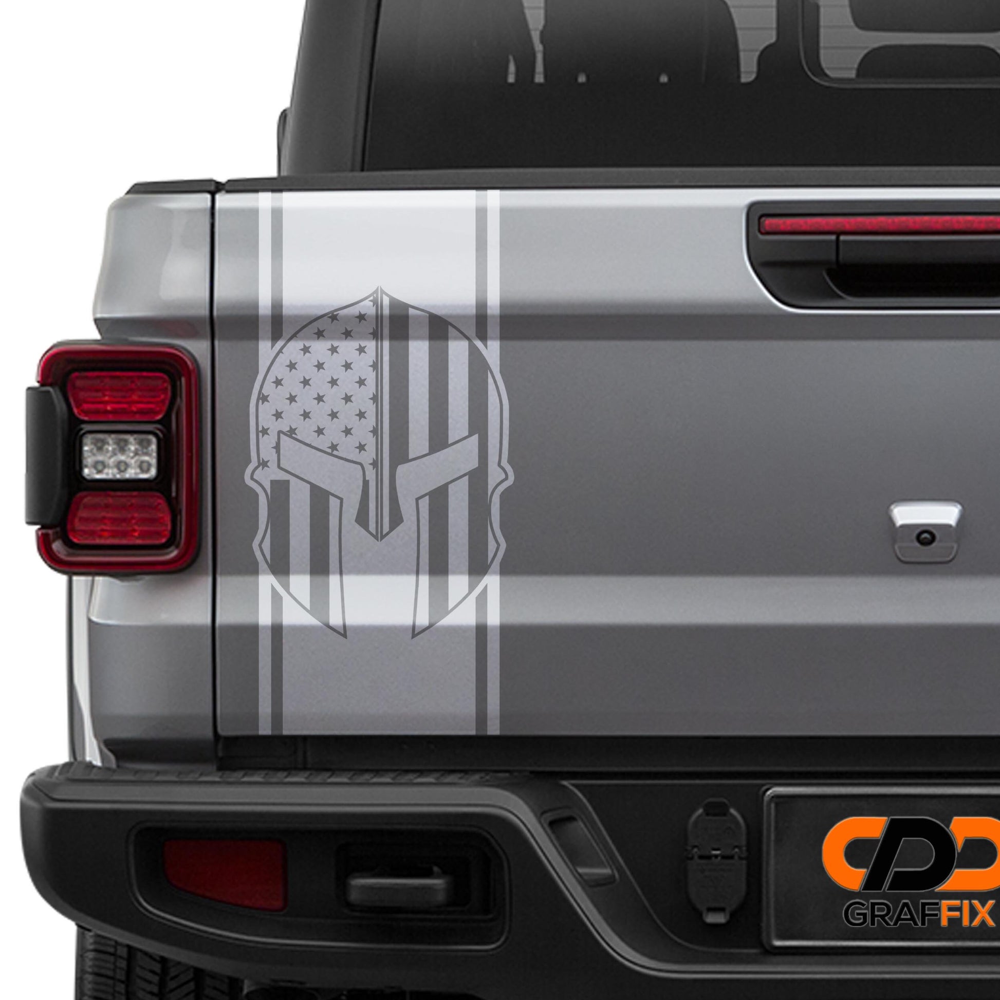 Spartan American Flag Helmet Tailgate Pendant Vinyl Decal