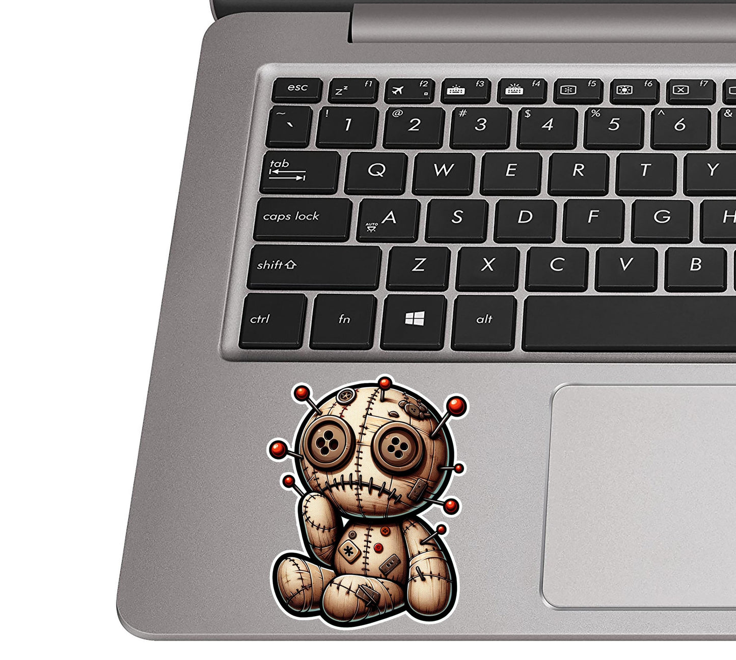 Giggles & Hexes Voodoo Doll Vinyl Sticker for suitcase, laptop, car or water bottle, luggage tag, travel gift