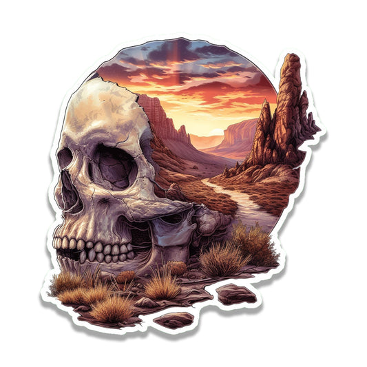 Death Valley Skull Basin Vinyl Sticker Desert Travel Decal for Laptop Water Bottle Car Suitcase Camping Gift