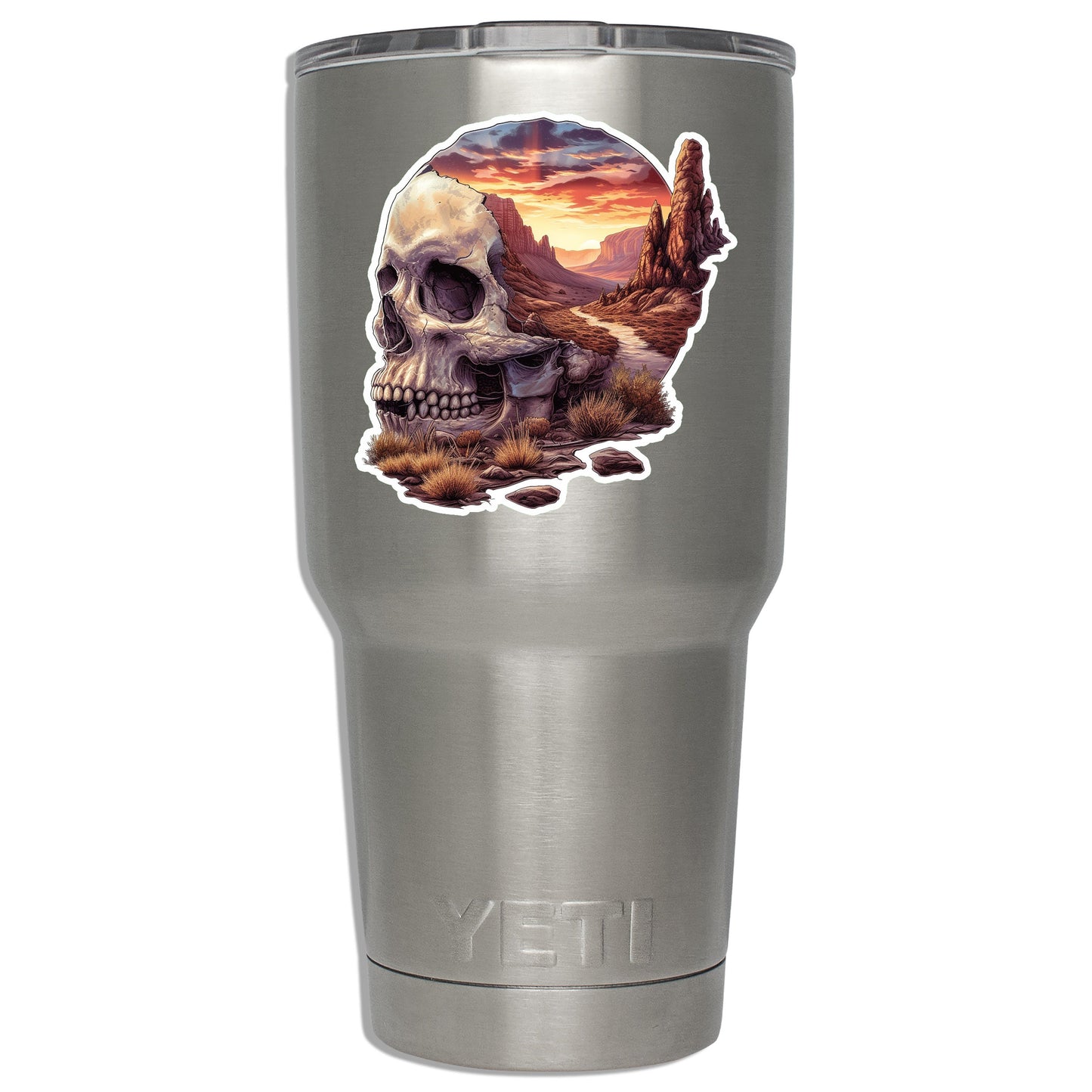 Death Valley Skull Basin Vinyl Sticker Desert Travel Decal for Laptop Water Bottle Car Suitcase Camping Gift