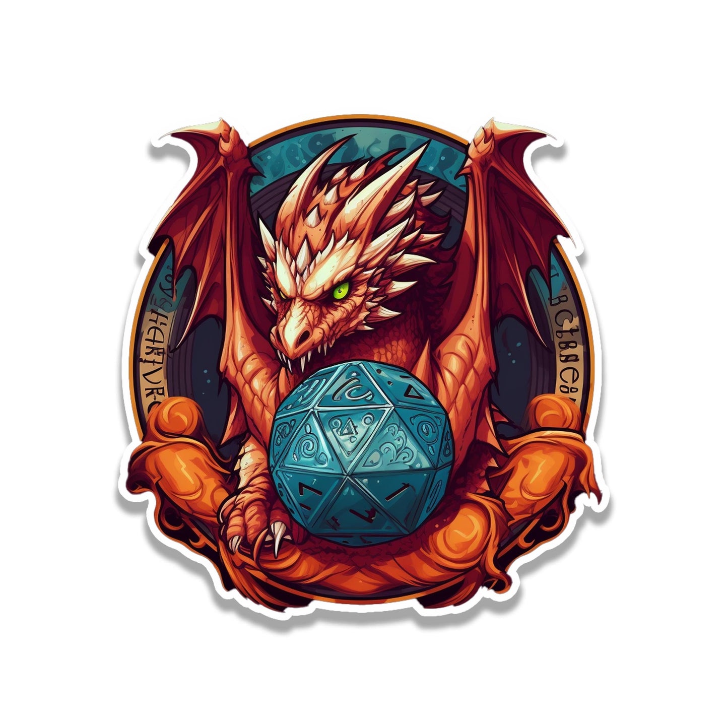 Scales and Spells Dragon Dice Vinyl Sticker DnD RPG Fantasy Red Dragon TTRPG Decal for Laptop Water Bottle Suitcase Gift