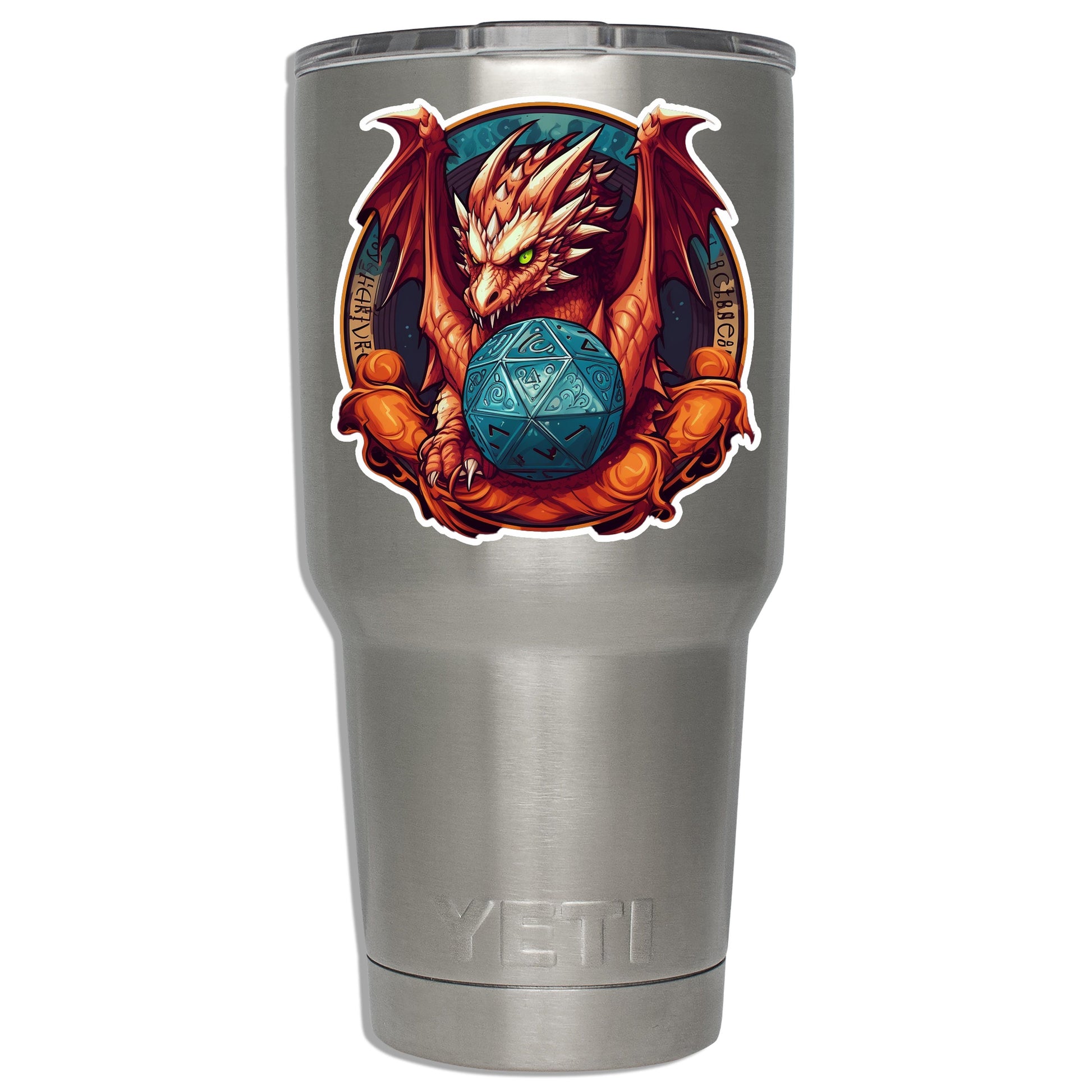 Scales and Spells Dragon Dice Vinyl Sticker DnD RPG Fantasy Red Dragon TTRPG Decal for Laptop Water Bottle Suitcase Gift