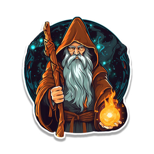 Elder Mage Spellcaster Wizard Vinyl Sticker Fantasy RPG Decal for Laptop Water Bottle Car Journal Gift for DnD and Tabletop Gamers