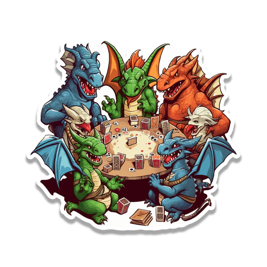 Wizards and Wings Dragon RPG Vinyl Sticker Fantasy Tabletop Game Decal for Water Bottle Laptop Car Journal Travel Gift for Gamers