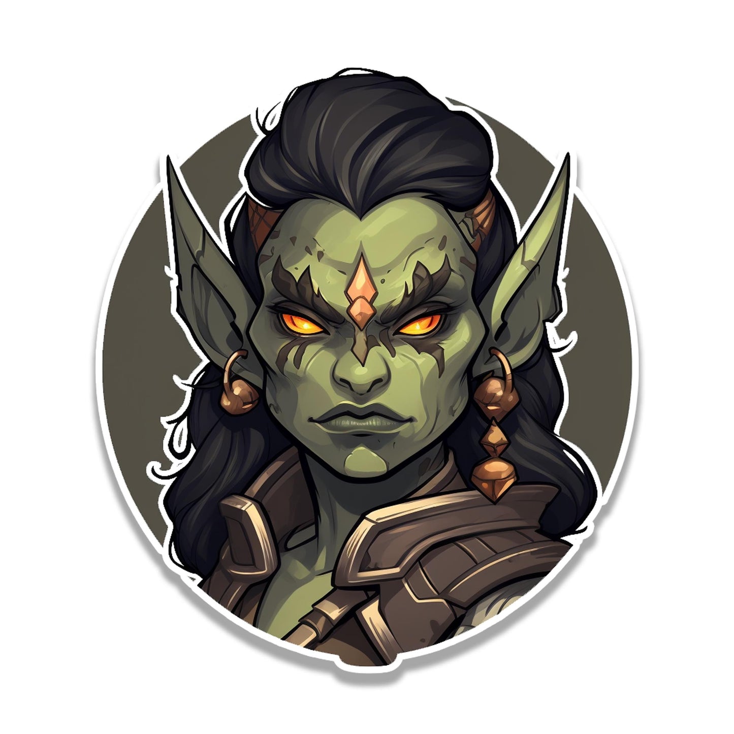 Warrior Queen Orc Vinyl Sticker Female Fantasy Warrior RPG Decal DnD Orc Gift for Laptop Water Bottle Suitcase Tumbler Gaming Gear