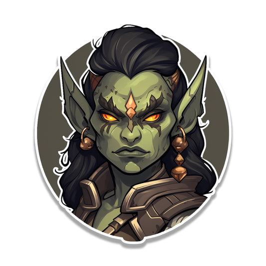 Warrior Queen Orc Vinyl Sticker Female Fantasy Warrior RPG Decal DnD Orc Gift for Laptop Water Bottle Suitcase Tumbler Gaming Gear