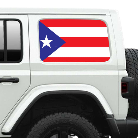 Puerto Rico State Flag Side Windows Printed Perforated Vinyl Decal