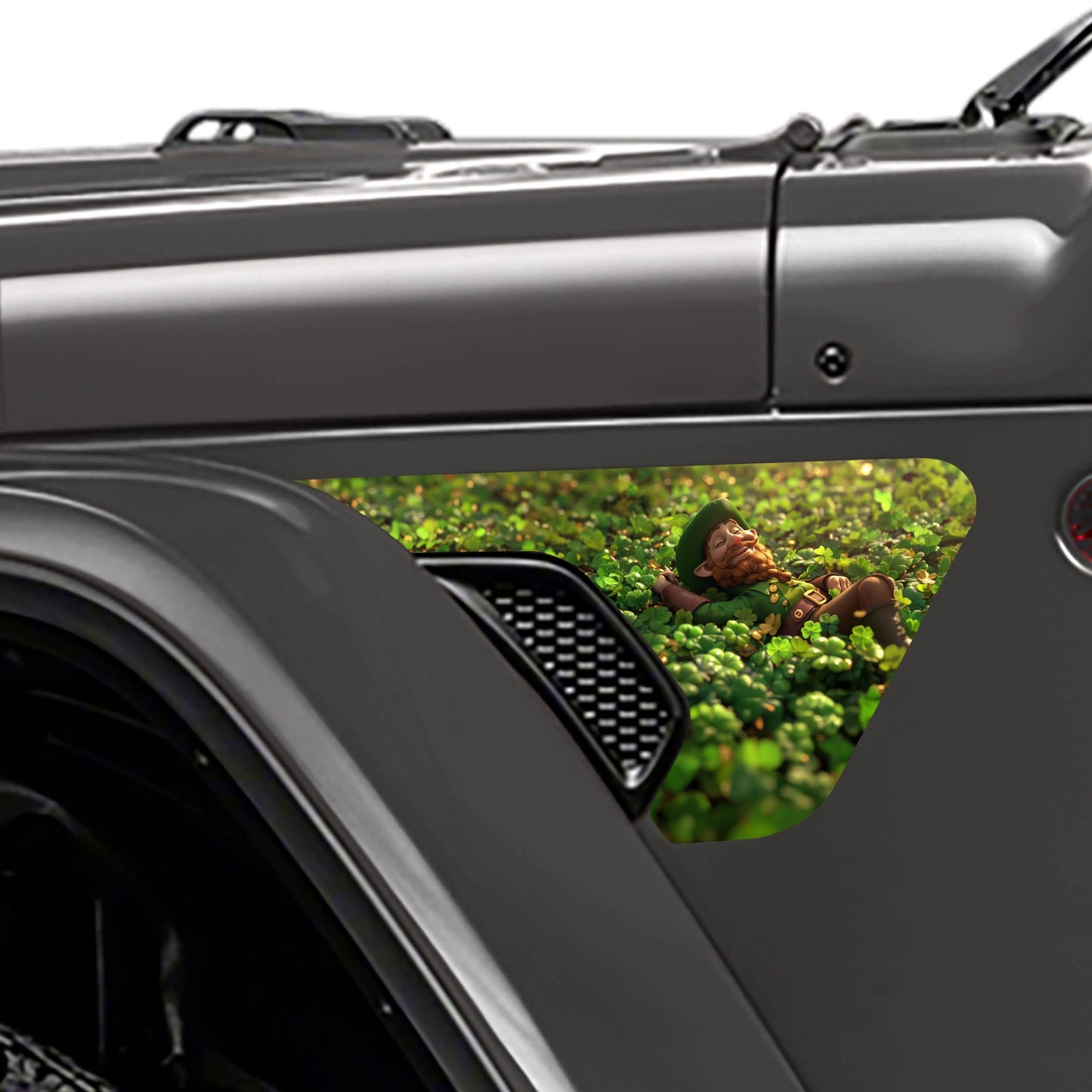Leprechaun Clover Field 2pc Vinyl Fender Decal Set - Fits Jeep Wrangler JL/Jeep Gladiator JT 2018+