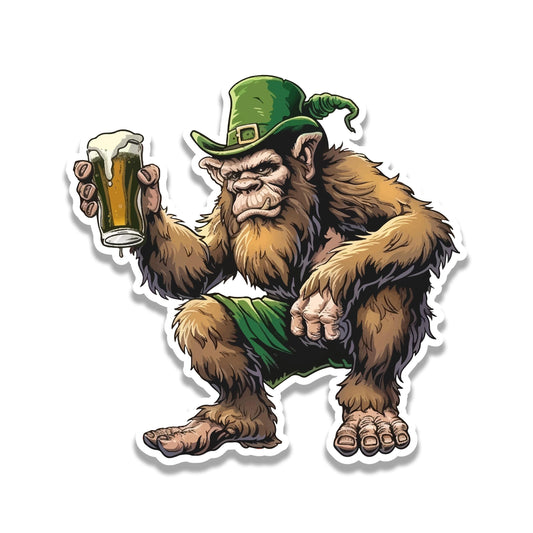 Bigfoot Beer Sticker Funny Sasquatch Stout Vinyl Decal St Patrick's Day Dark Ale Pint for Laptop Water Bottle Car Gift