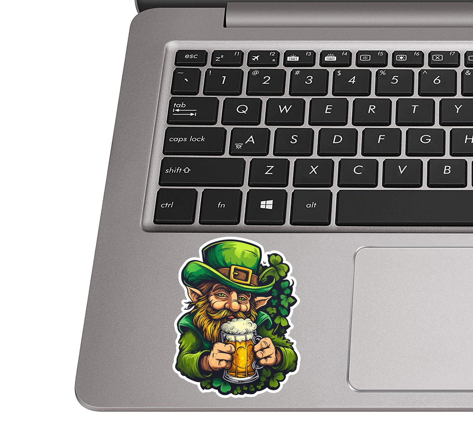 Funny Leprechaun Beer Sticker Saint Patrick's Day Vinyl Decal Shamrocks Pint Pal for Laptop Water Bottle Car Travel Gift