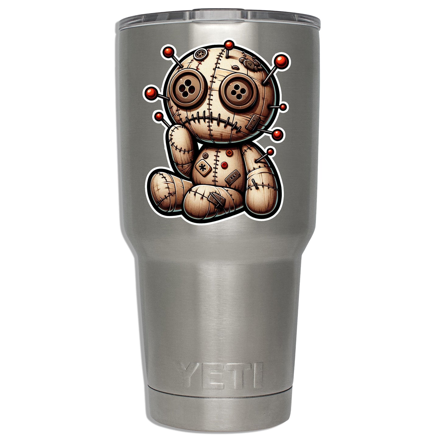 Giggles & Hexes Voodoo Doll Vinyl Sticker for suitcase, laptop, car or water bottle, luggage tag, travel gift