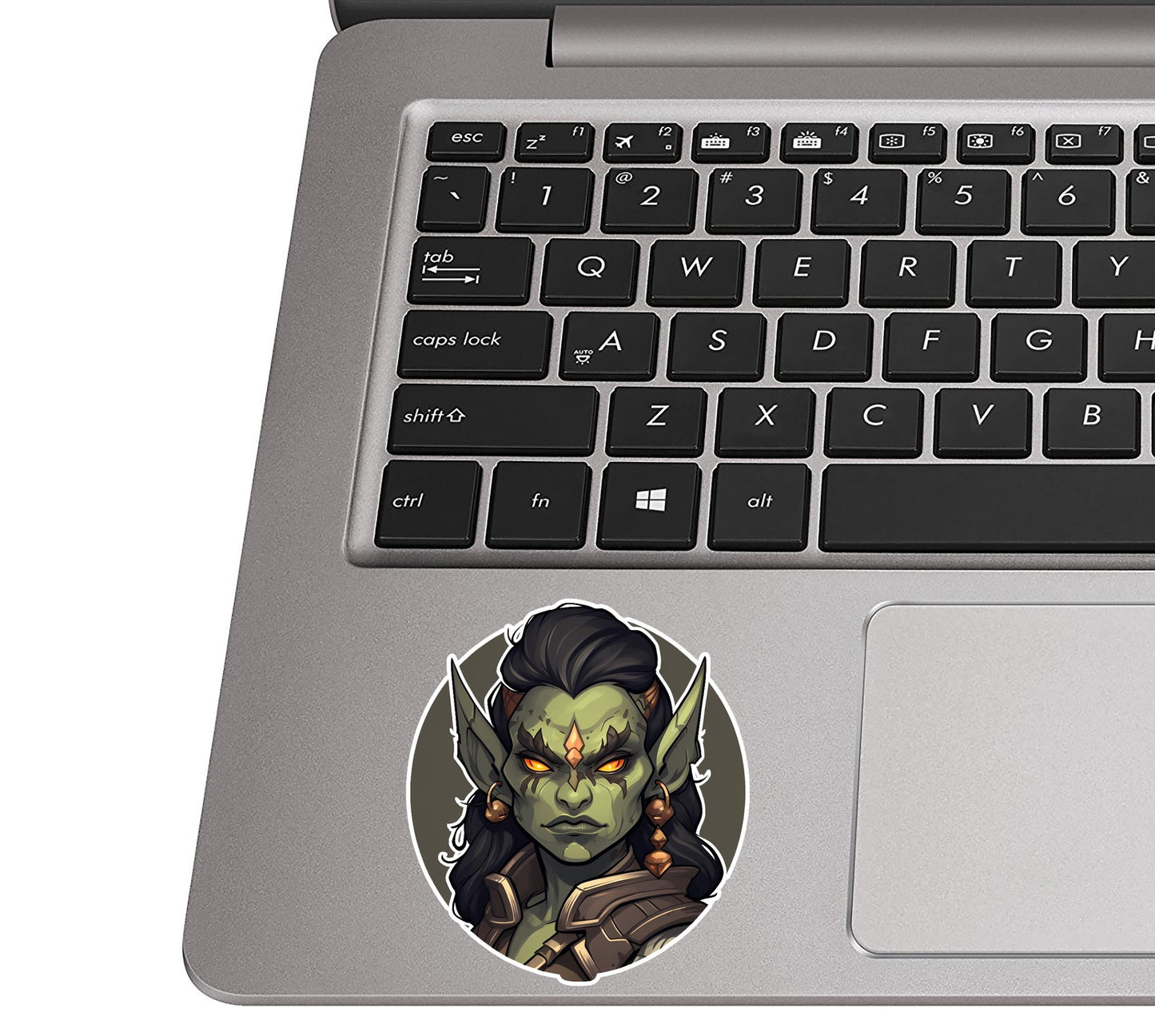 Warrior Queen Orc Vinyl Sticker Female Fantasy Warrior RPG Decal DnD Orc Gift for Laptop Water Bottle Suitcase Tumbler Gaming Gear