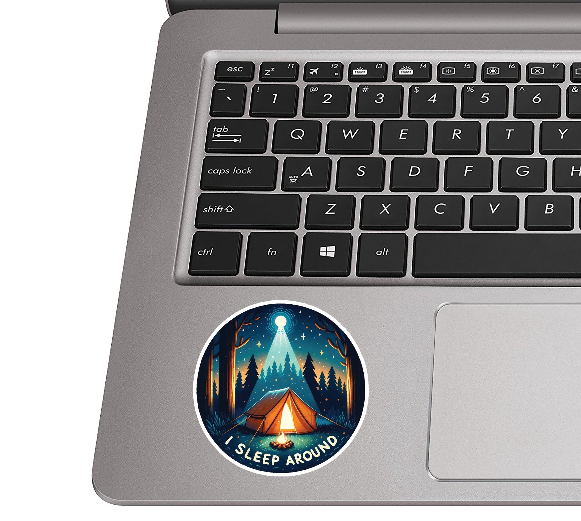 I Sleep Around Starry Skies Vinyl Sticker, Camping Sticker, Outdoor Adventure Decal