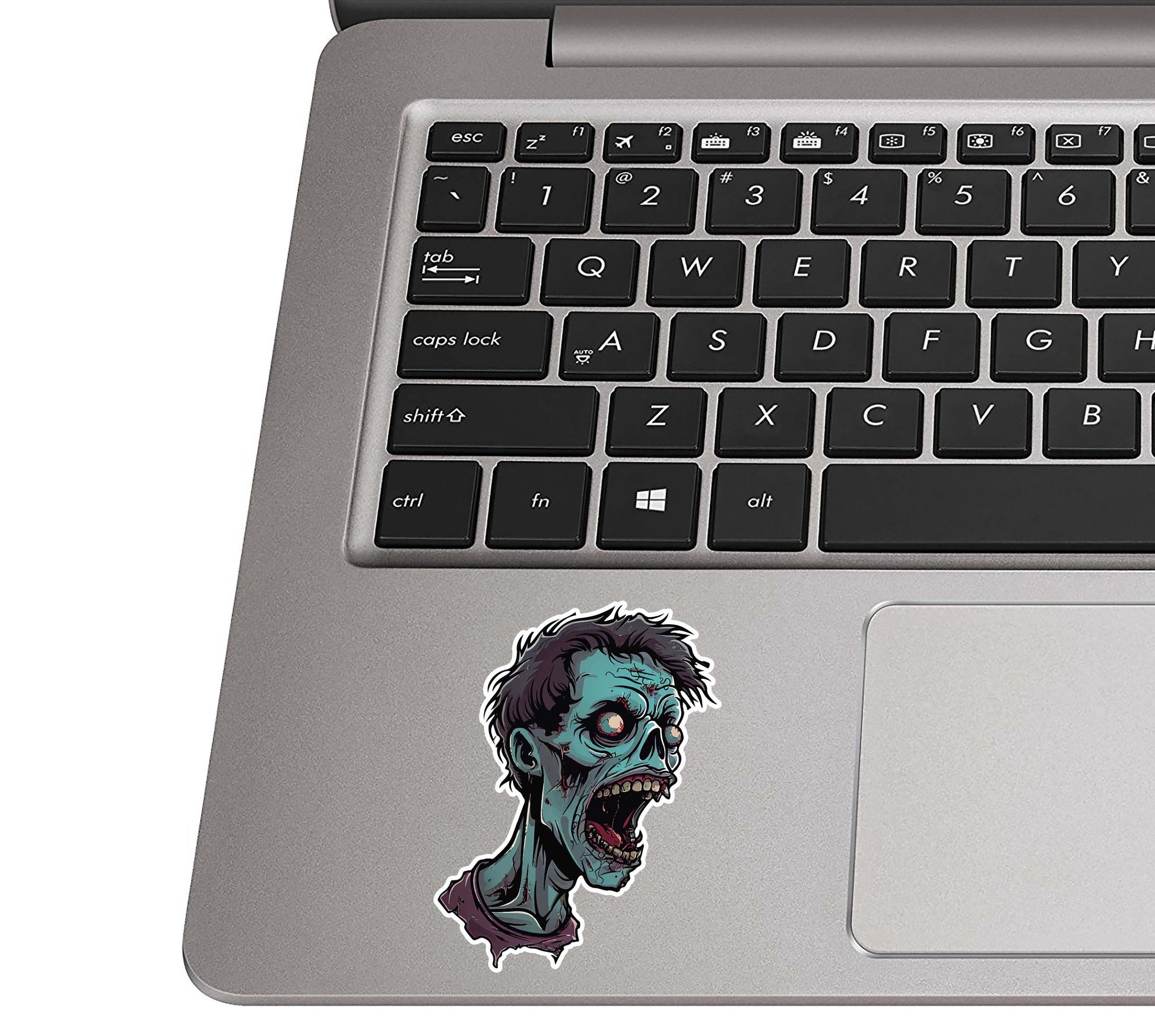 Monroeville Mall Muncher Zombie Head Vinyl Sticker for suitcase, laptop, car or water bottle, luggage tag, travel gift