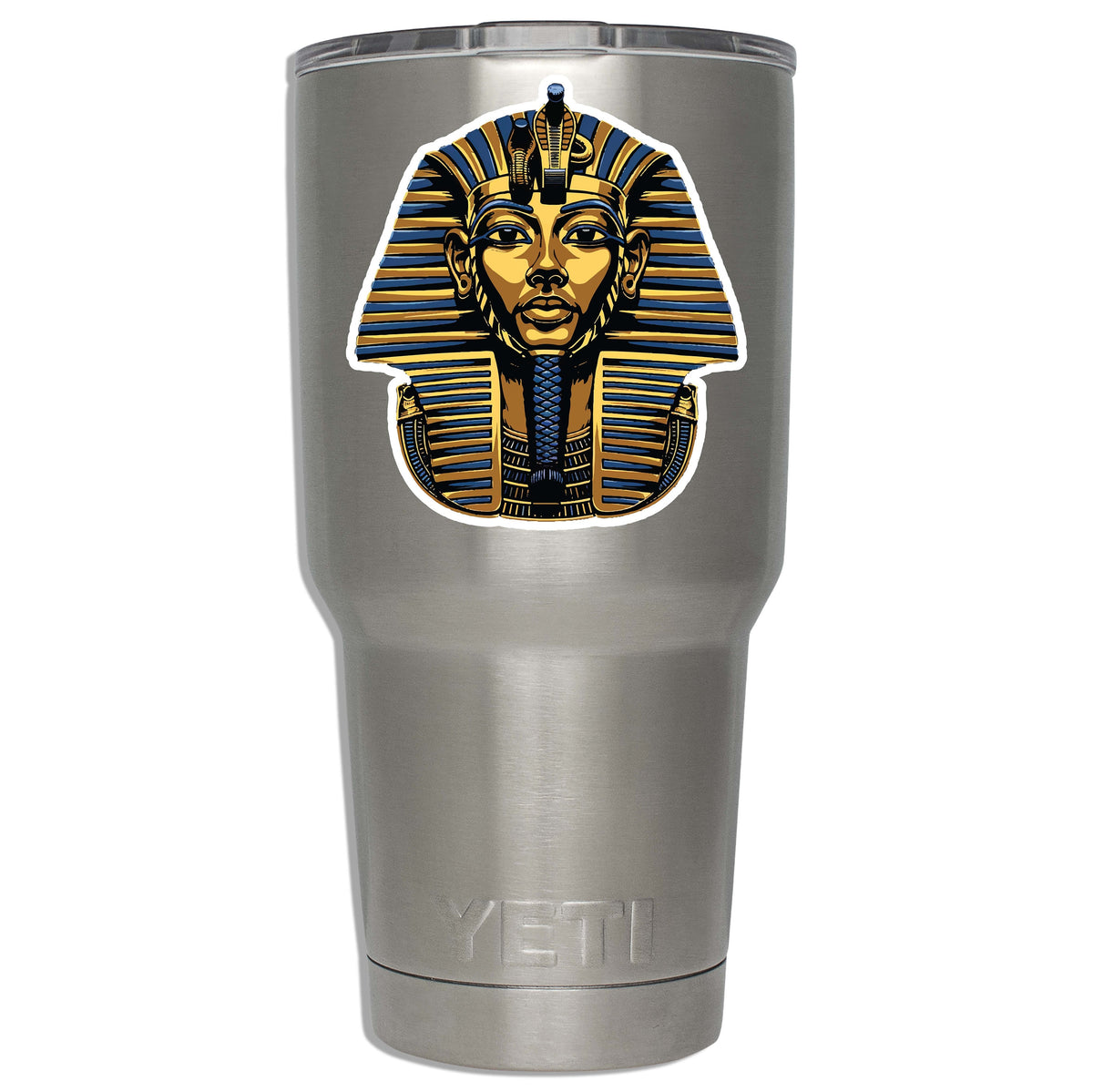 Pharaoh King Tut Golden Mask Vinyl Sticker Ancient Egyptian Decal for Laptop Water Bottle Car Cup Gift for Egypt and History Lovers