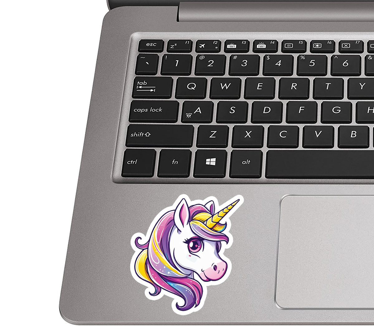 Rainbow Bliss Unicorn Head Vinyl Sticker for Suitcase Laptop Car Water Bottle Cute Travel Gift Durable Design