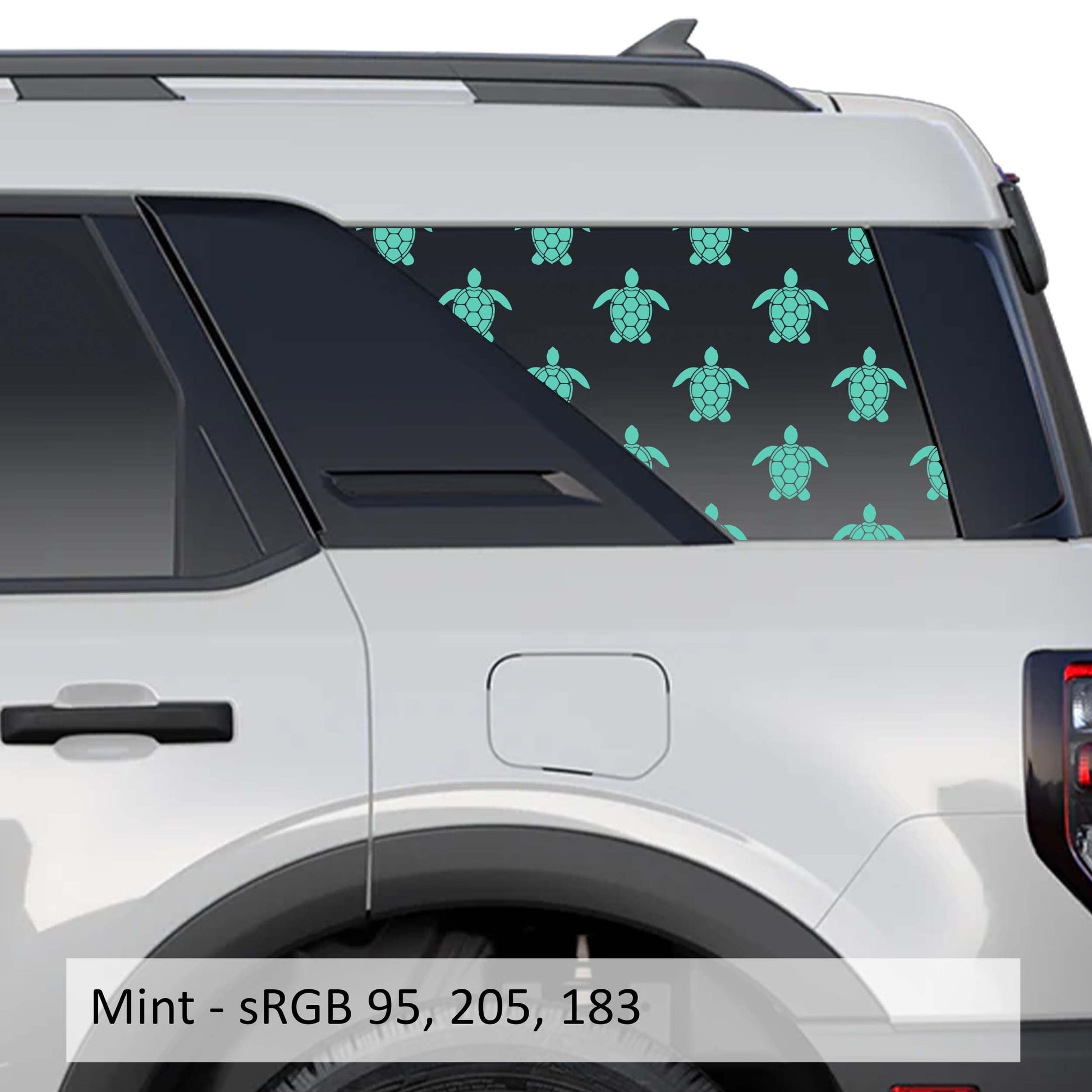 Sea Turtle Pattern Rear Quarter Window Decals Fits 2021+ Bronco Sport