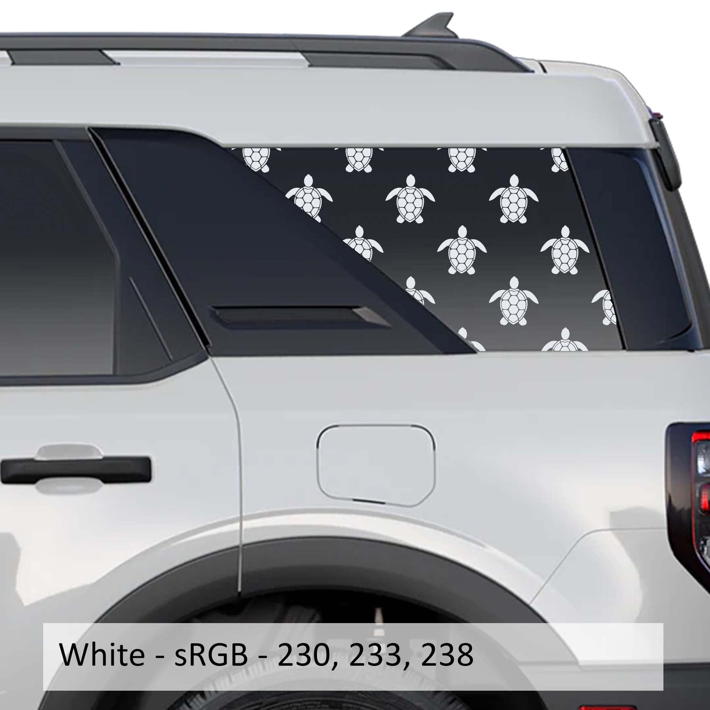 Sea Turtle Pattern Rear Quarter Window Decals Fits 2021+ Bronco Sport
