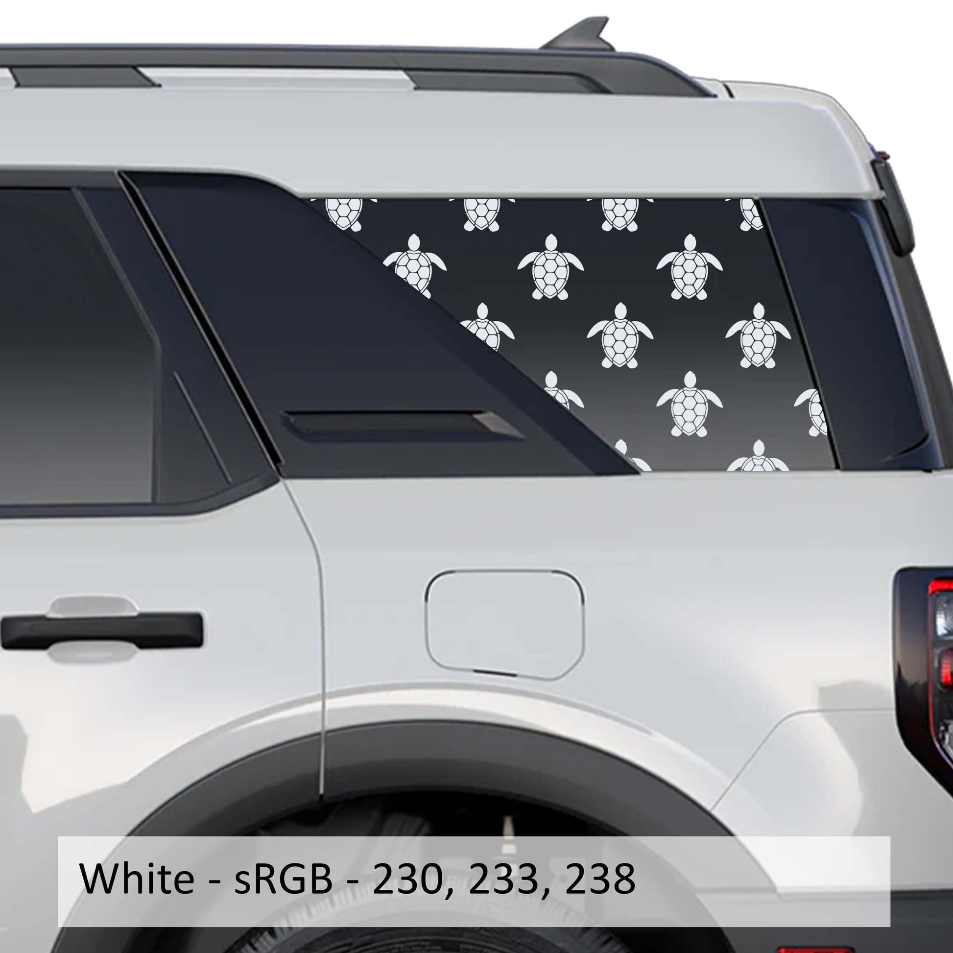 Sea Turtle Pattern Rear Quarter Window Decals Fits 2021+ Bronco Sport