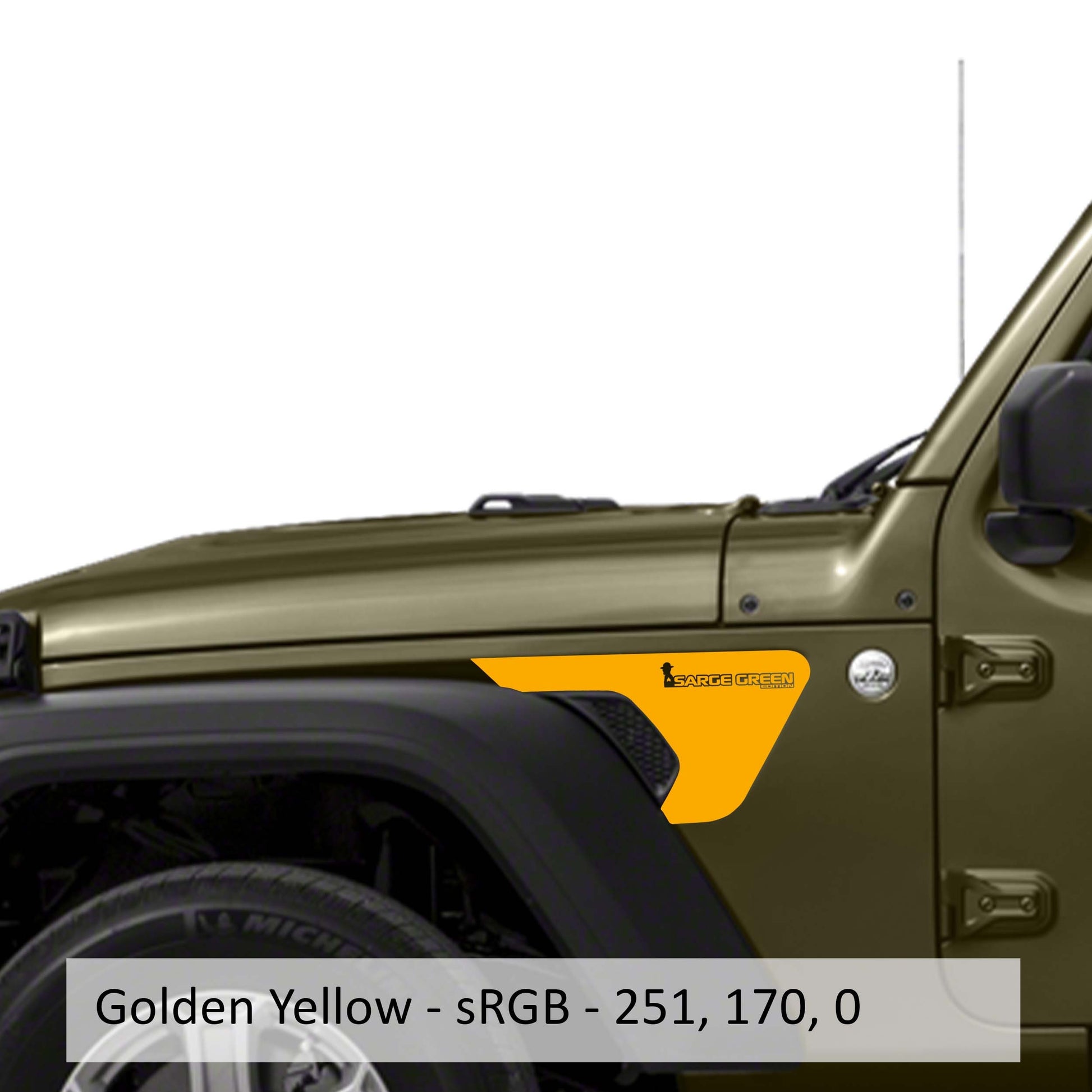 Sarge Green Edition Fender Vent Vinyl Decal - Fits Jeep Wrangler JL/Jeep Gladiator JT 2018+