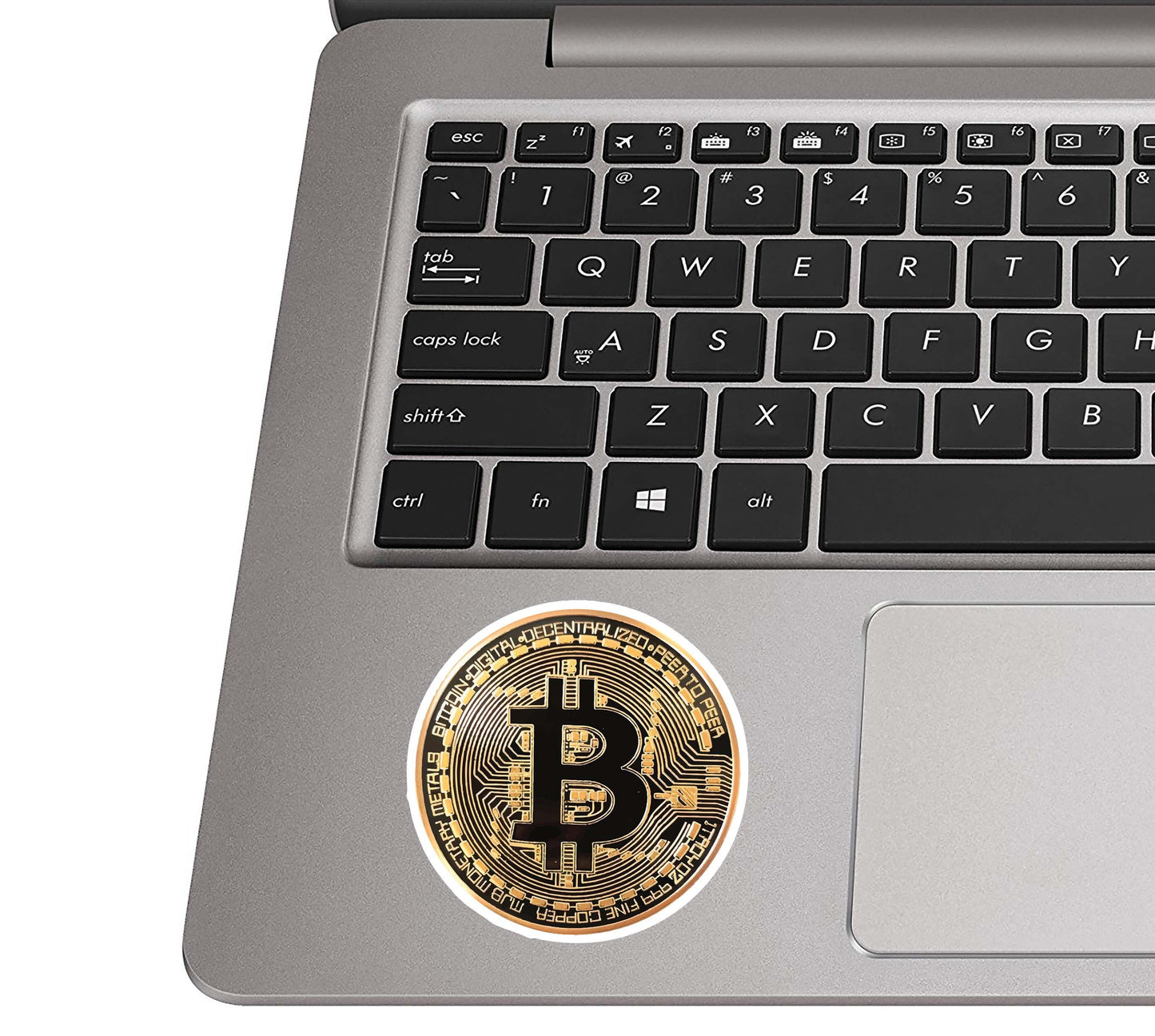 Bitcoin Crypto Token Vinyl Sticker | Gold Bitcoin Decal for Laptop, Water Bottle, Suitcase, Car, Luggage Tag | Cryptocurrency Gift Idea