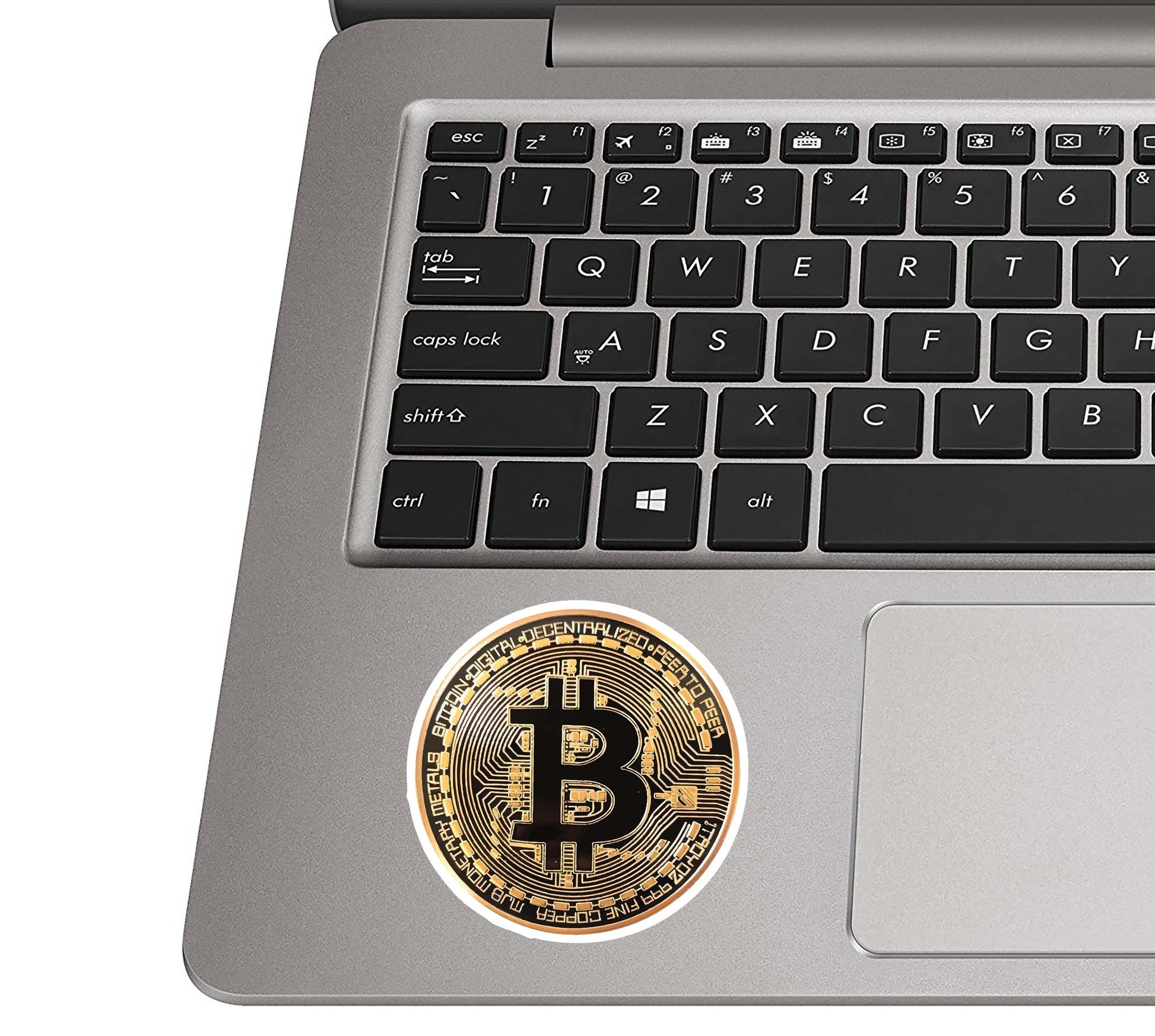 Bitcoin Crypto Token Vinyl Sticker | Gold Bitcoin Decal for Laptop, Water Bottle, Suitcase, Car, Luggage Tag | Cryptocurrency Gift Idea